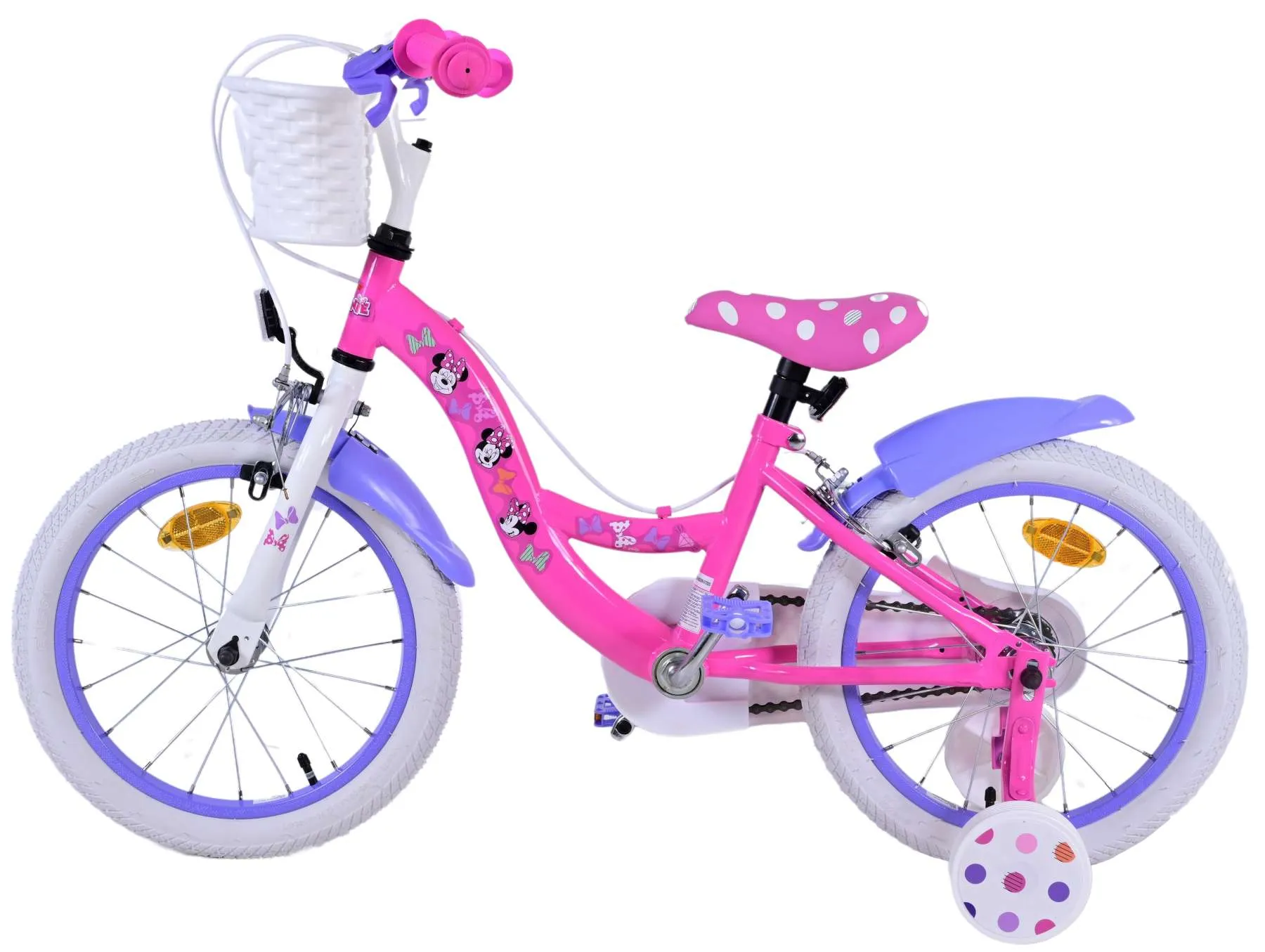 volare dječji bicikl minnie 16" s dvije ručne kočnice roza - slika 9