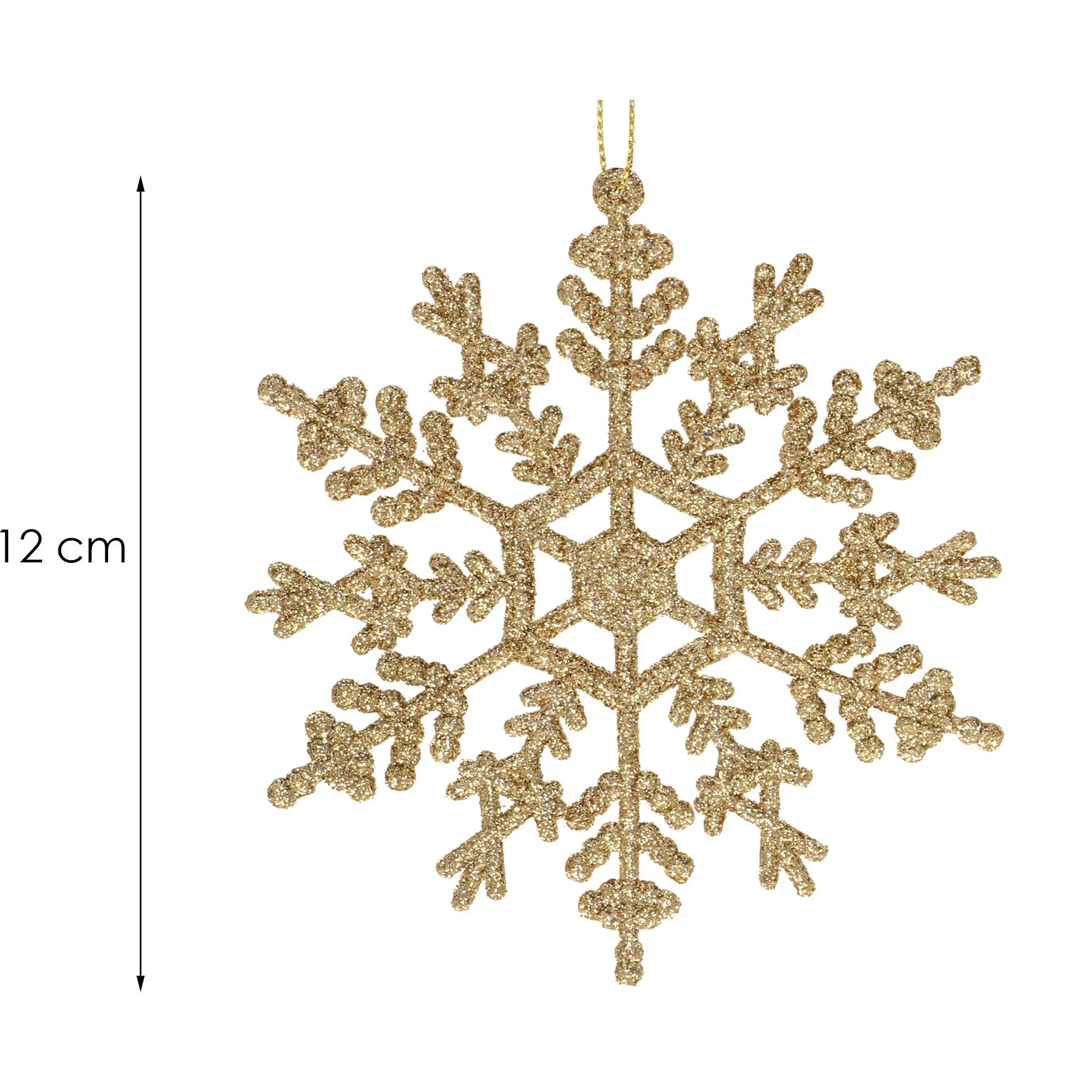 springos set božićnih ukrasa “snježne pahulje”, 12 cm, 3 kom, zlatne - slika 2