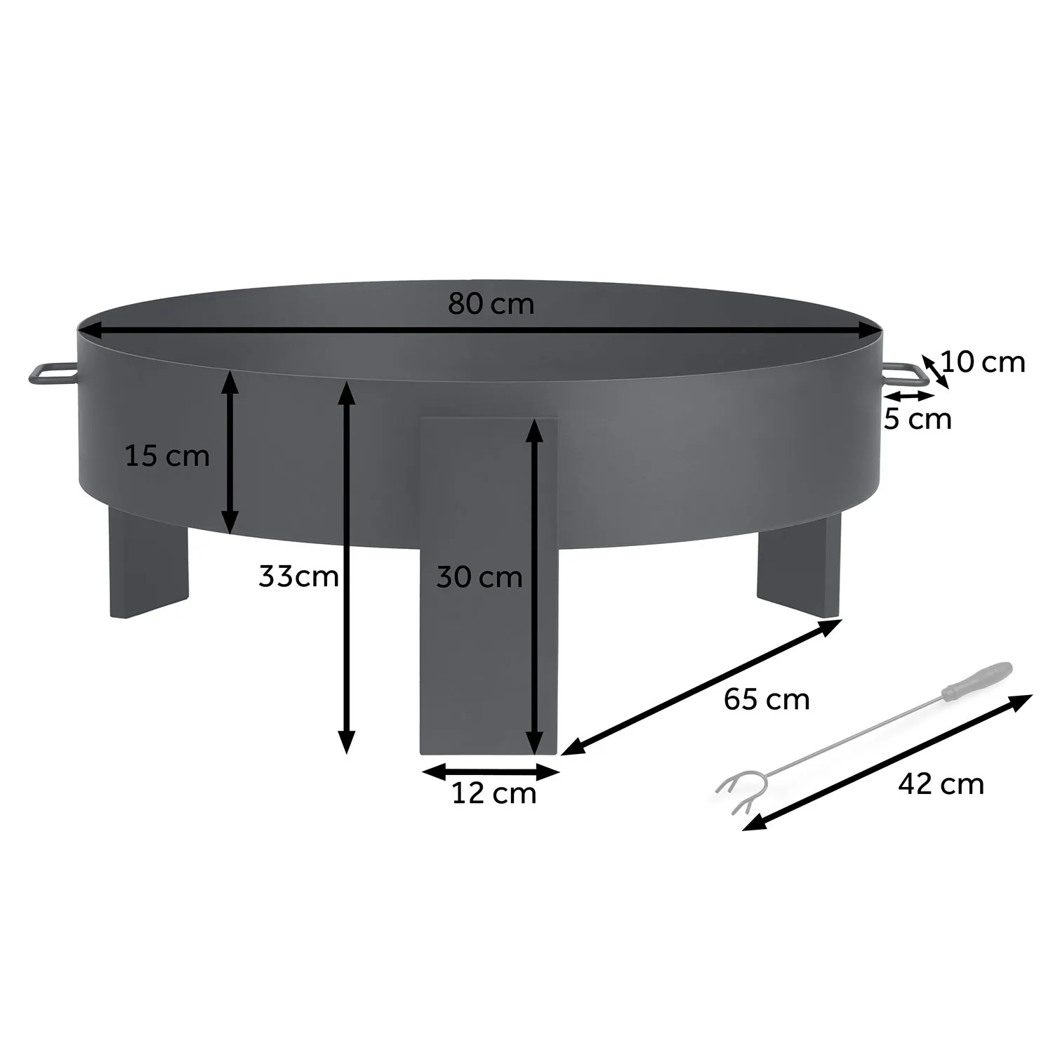 vrtno čelično ložište 80 cm – berdsen bd-883 - slika 4