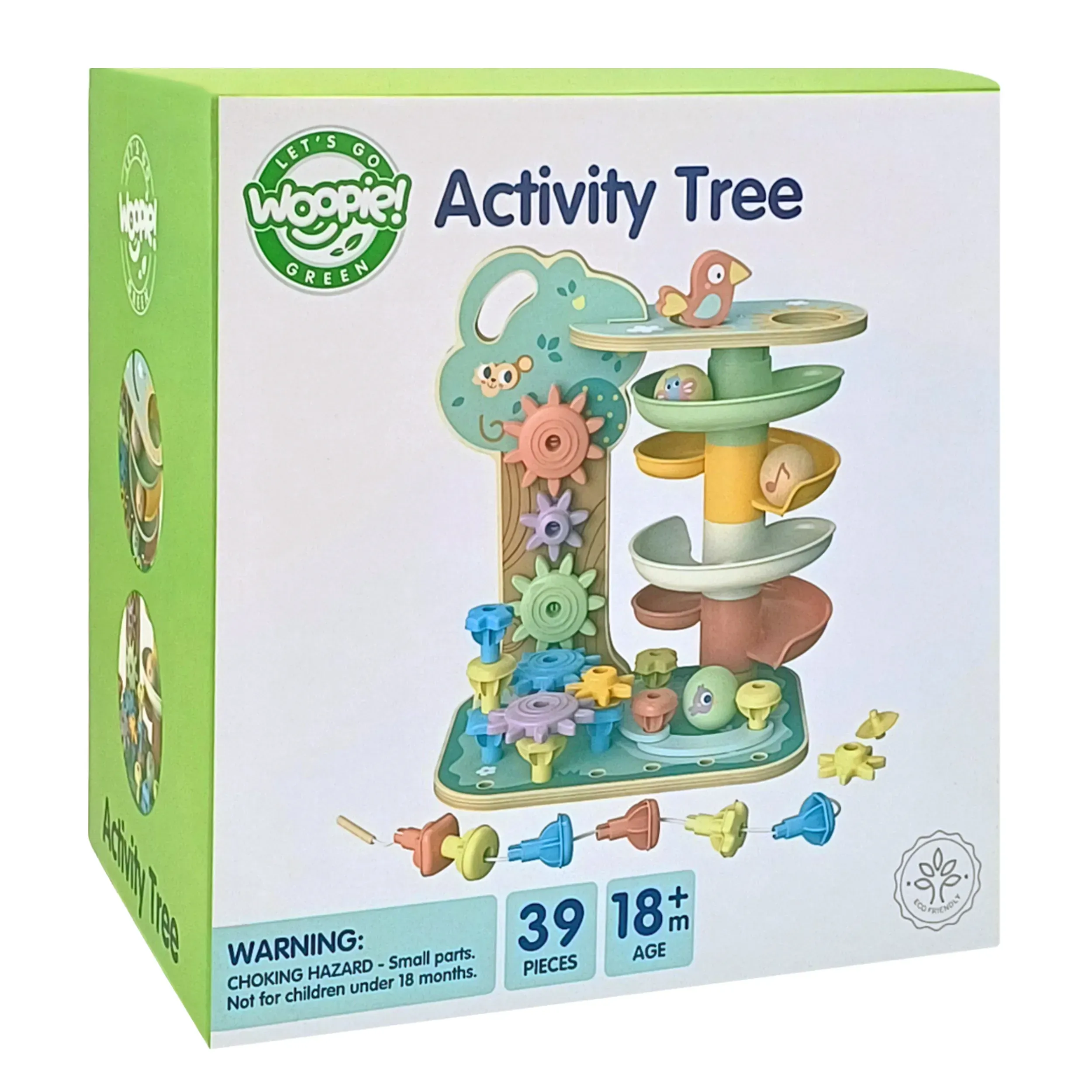 woopie green drvo aktivnosti s kulodromom montessori 4u1 - slika 10