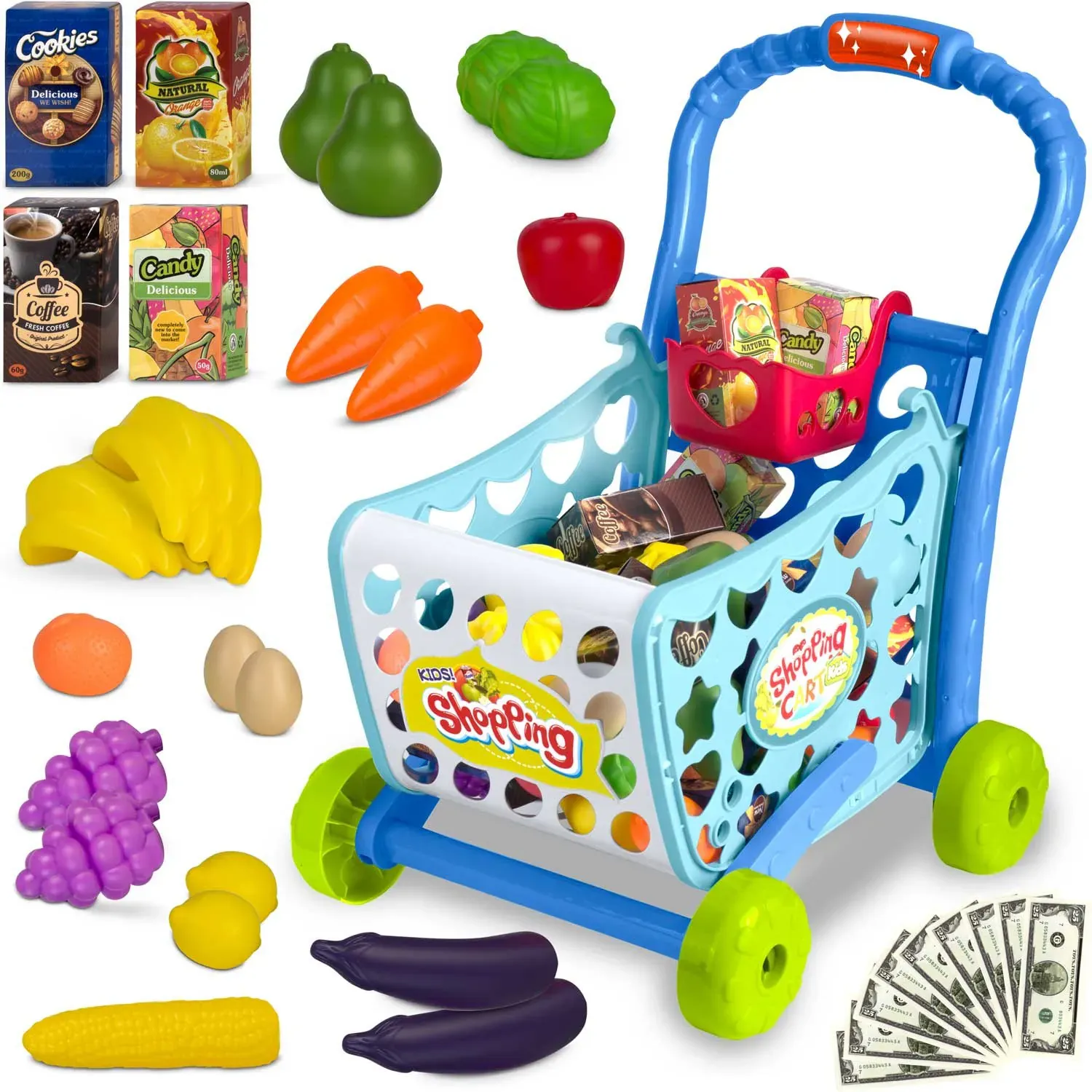 ricokids 773400 plava kolica za kupovinu - slika 2