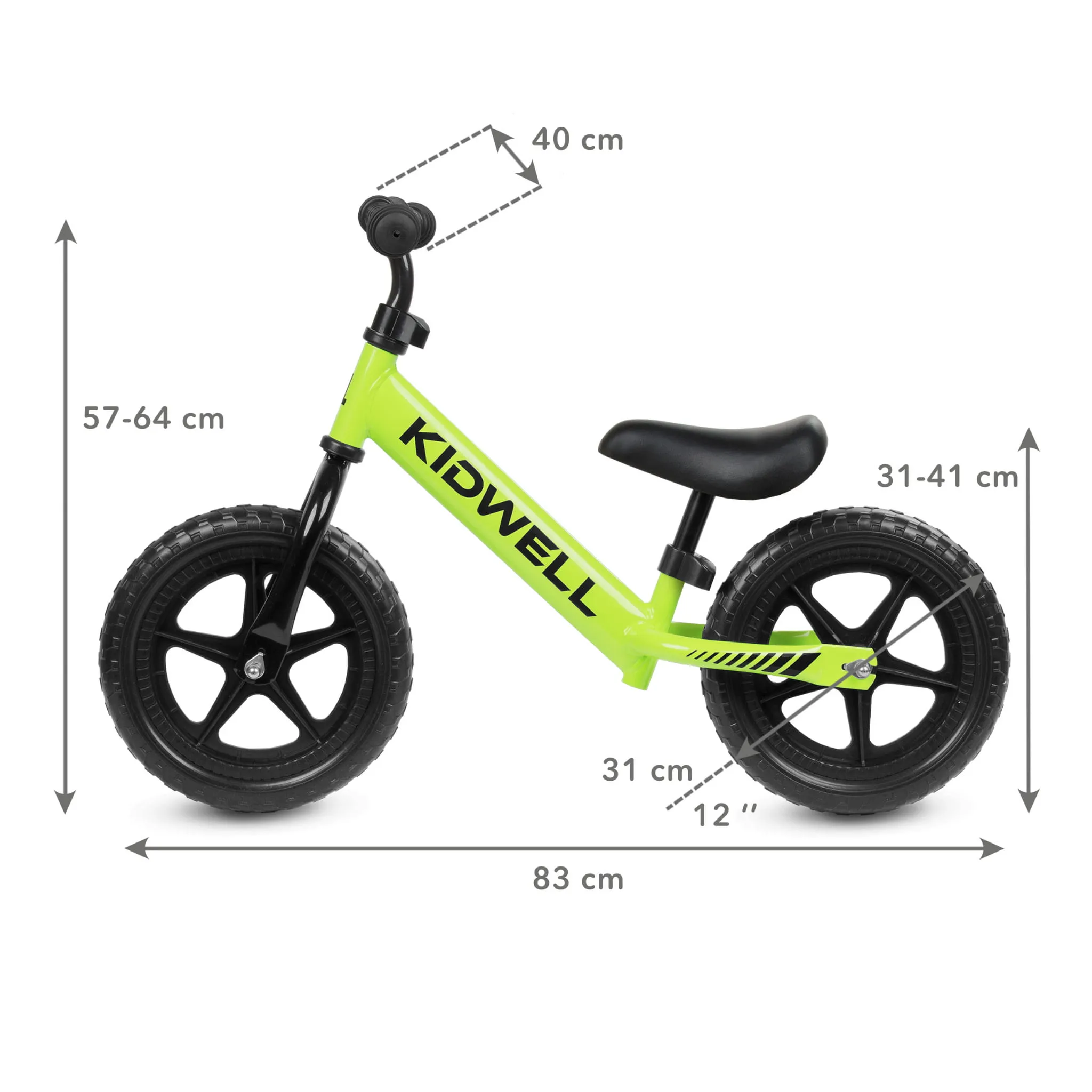 kidwell rebel dječji bicikl bez pedala, zeleni - slika 7