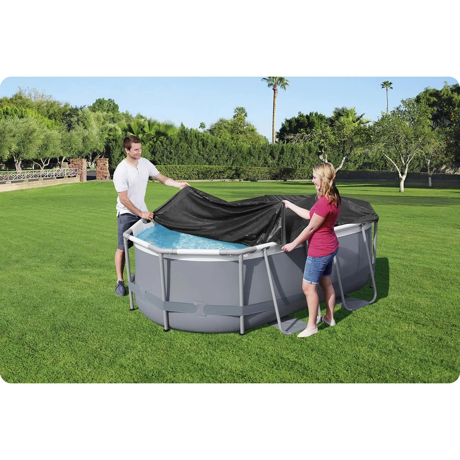 navlaka za ovalni bazen 300 x 200 x 84 cm bestway 58424 - slika 3