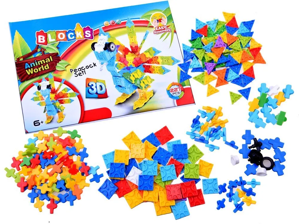 kreativni set šarenih 3d kockica paun - 227kom - slika 3