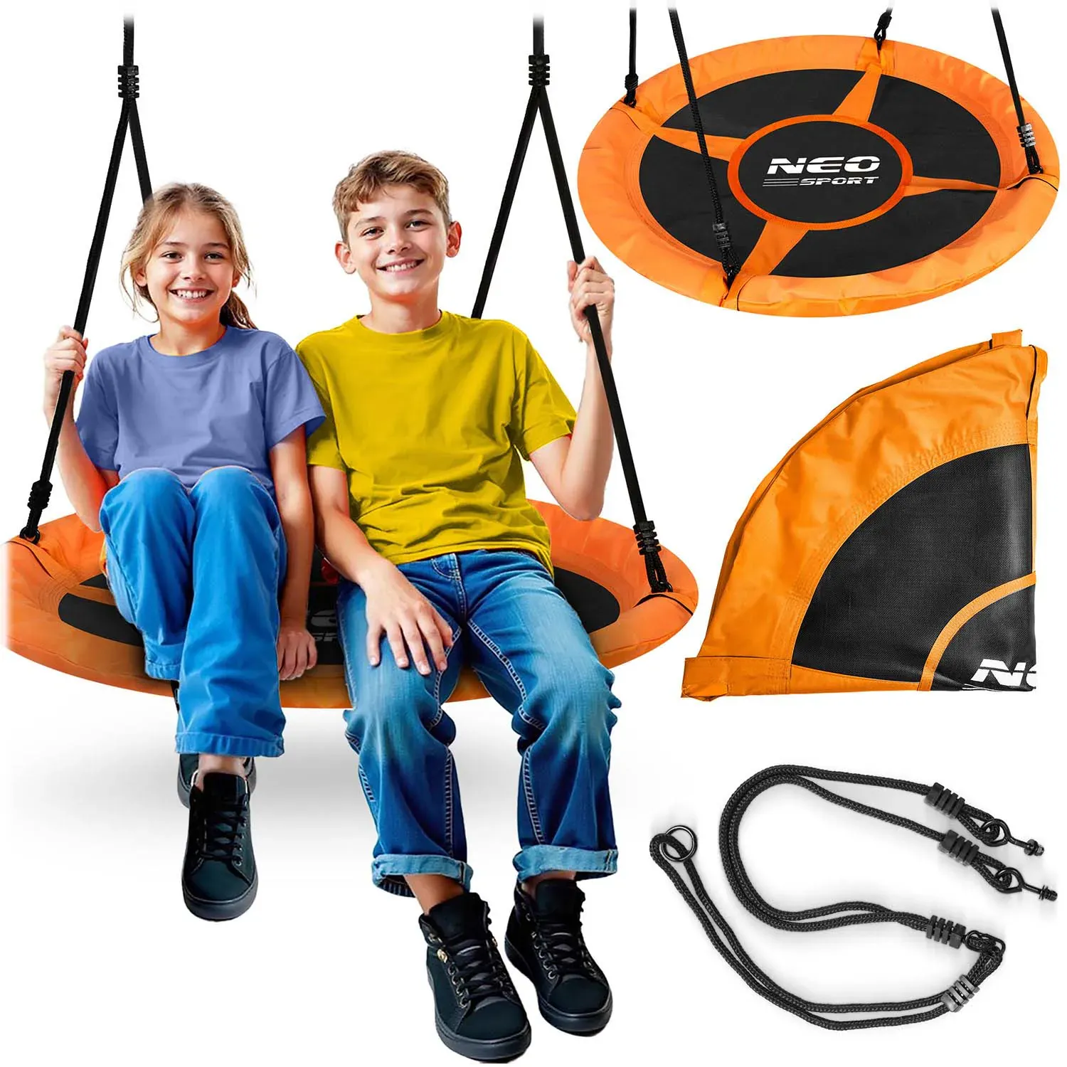 neo-sport ljuljačka rodino gnijezdo, 100 cm, narančasta - slika 2