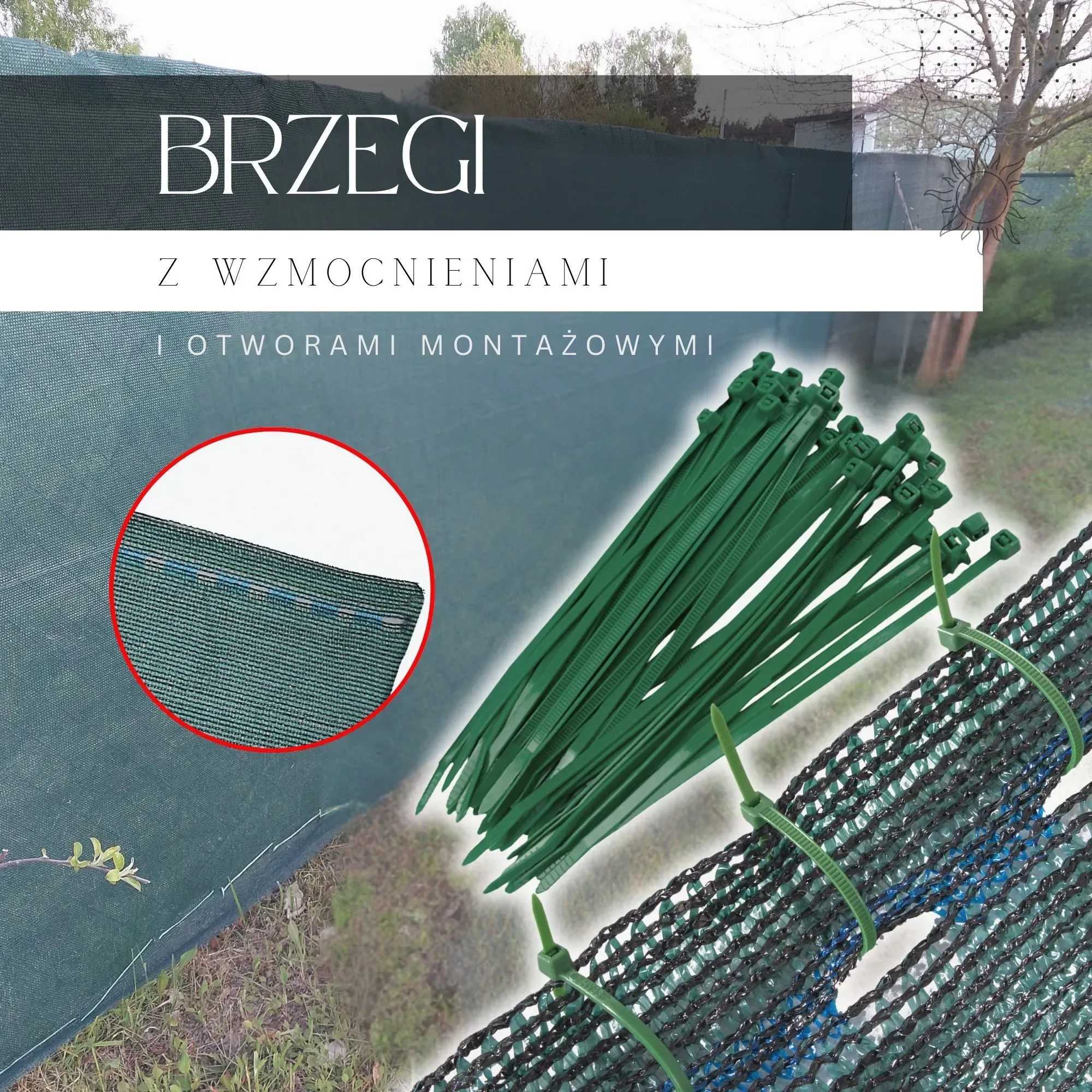 zelena sjenila mreža 65 g/m², 1,5 × 10 m + 50 vezica - slika 2