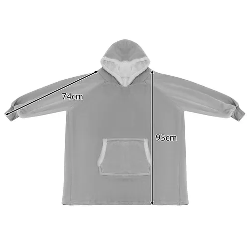 ruhhy velika xxl oversize majica deka u sivoj boji - slika 4