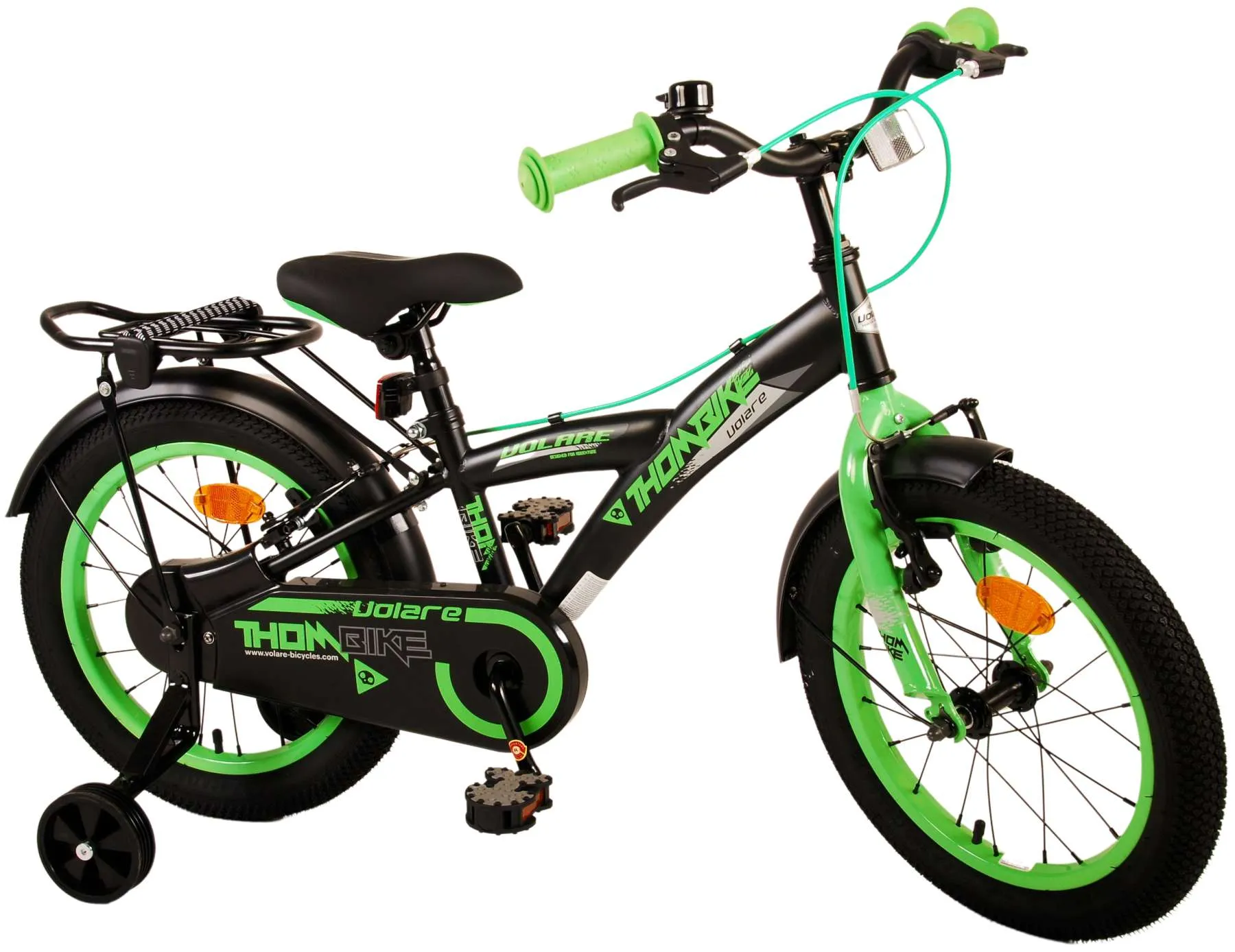 dječji bicikl volare thombike 16" s dvije ručne kočnice crno-zeleni - slika 4