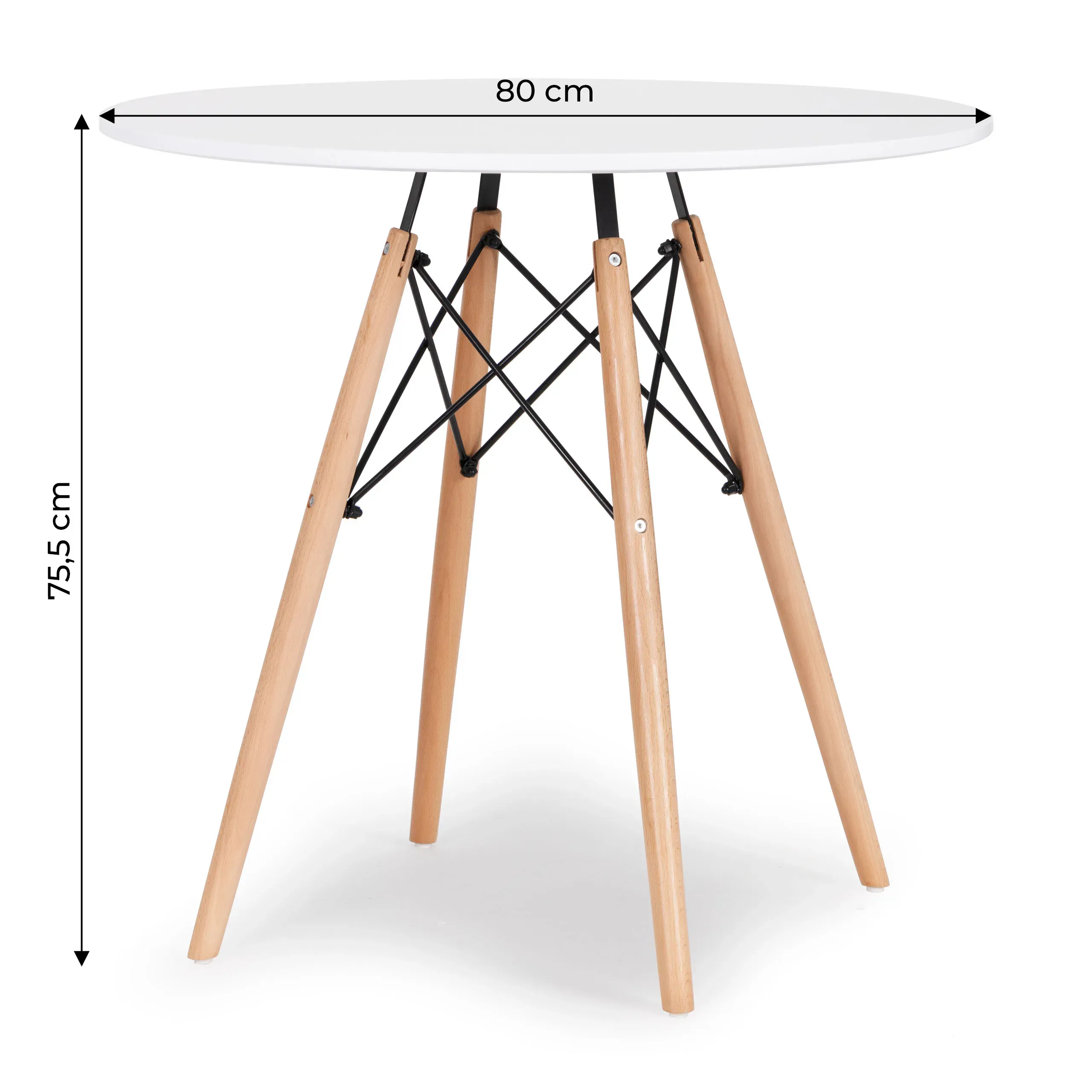 okrugli stol bijeli 80cm - slika 7