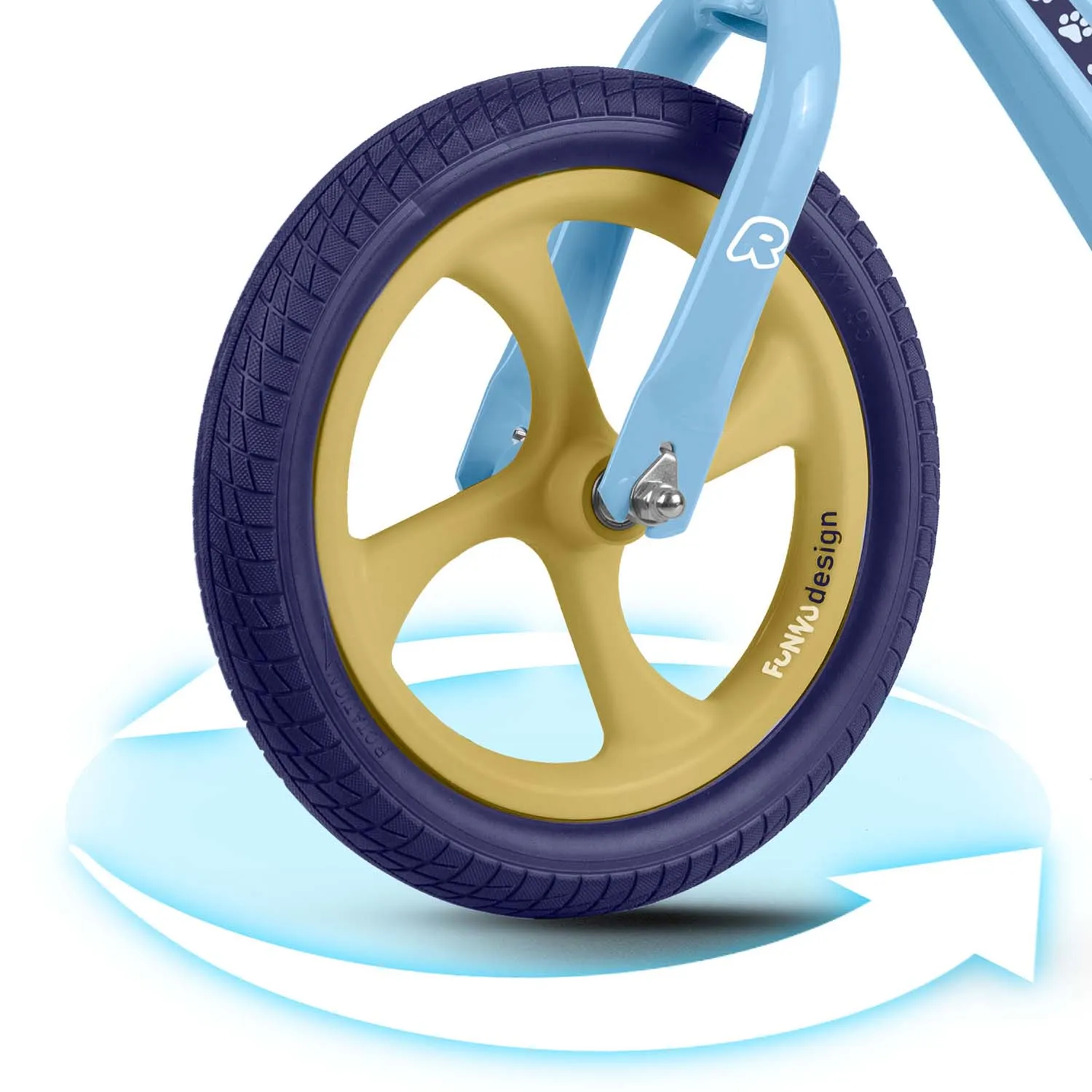 ricokids funnu dječji bicikl bez pedala, plavo žuti - slika 8