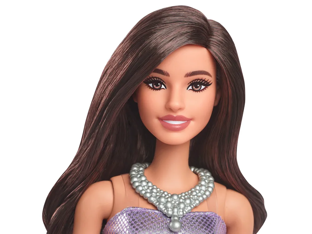 mattel barbie fashionistas lutka svjetlucava večernja odjevna kombinacija za6180 - slika 4