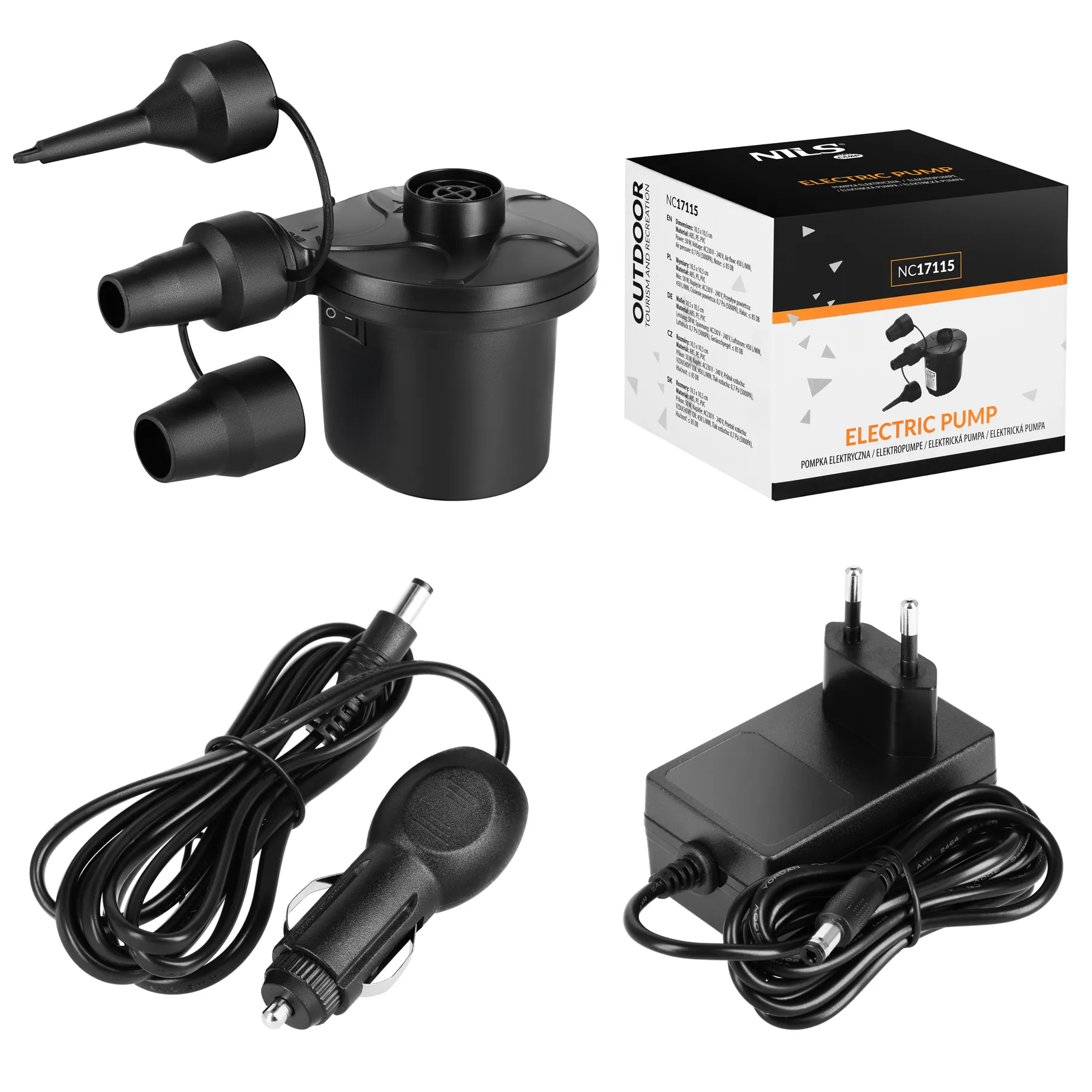 električna pumpa 230-12v + adapteri nils camp - slika 9