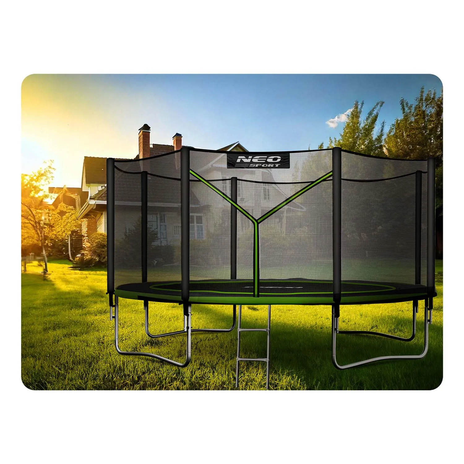 neo-sport vrtni trampolin 404 cm (13 ft) s vanjskom mrežom i ljestvama - slika 5