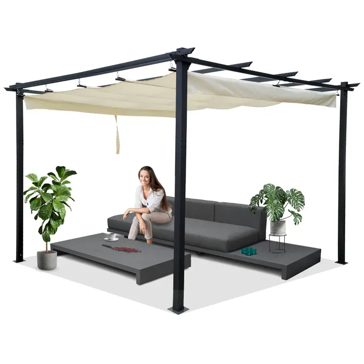 vrtna pergola para sole estivo 3x3x2.4m vodootporni krov - slika 2