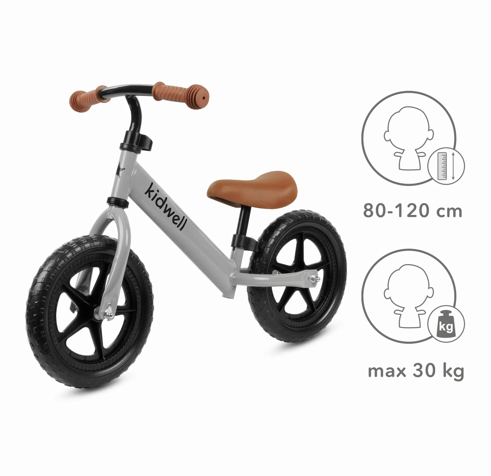 kidwell rebel dječji bicikl bez pedala, sivi - slika 7