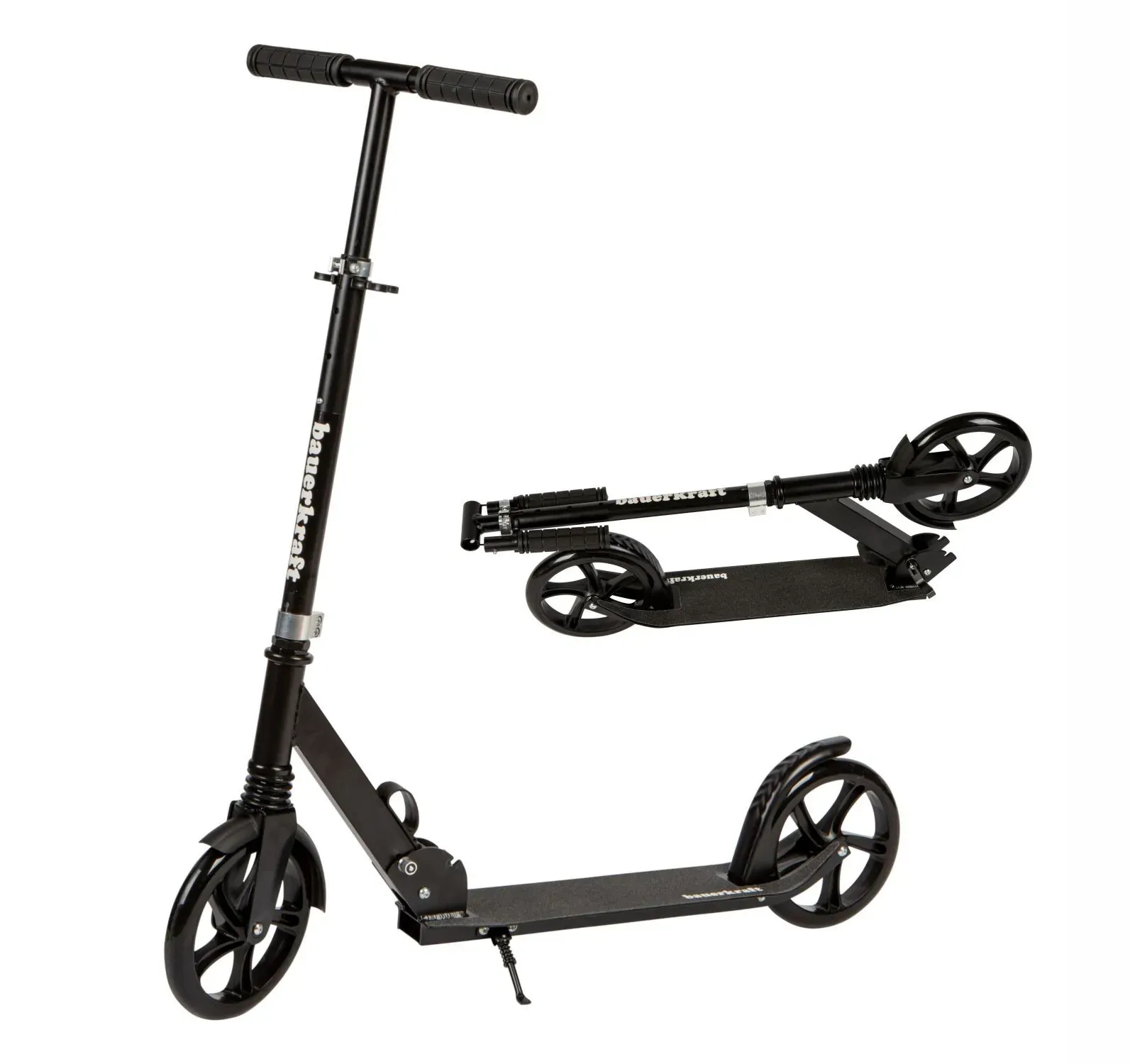 Romobil za djecu i tinejdžere, sklopivi, s podesivom visinom upravljača 95–105 cm, kotači 200 mm, crni - Pribislavec