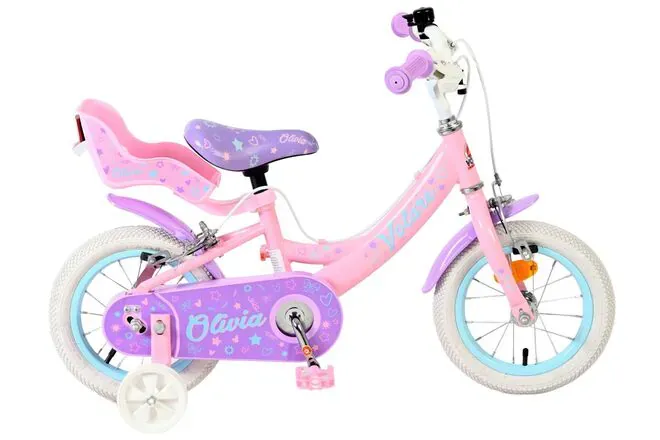 volare dječji bicikl olivia 12″ ružičaste boje s dvije ručne kočnice - slika 2