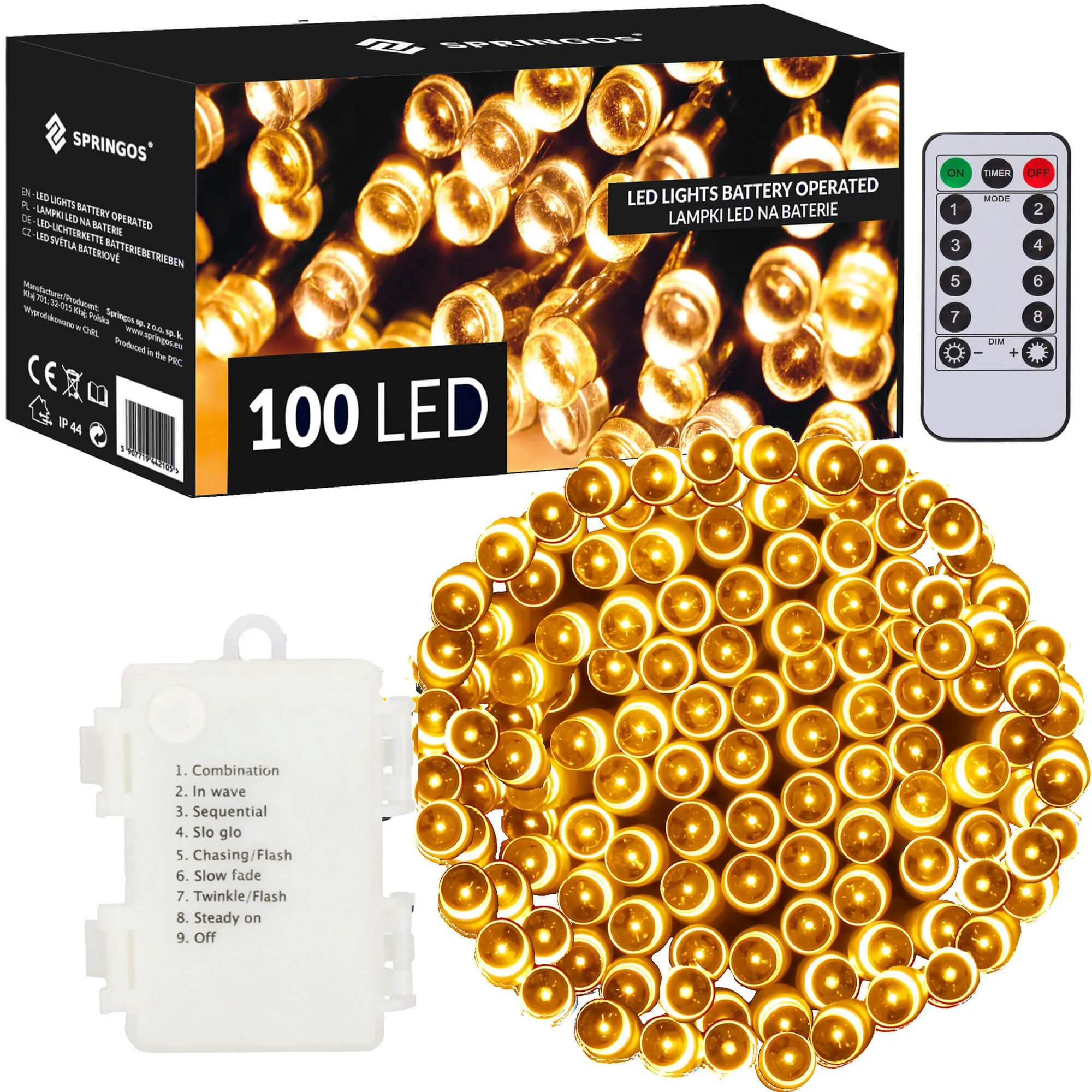 led lampice na baterije – 100 lampica toplo bijele - slika 8