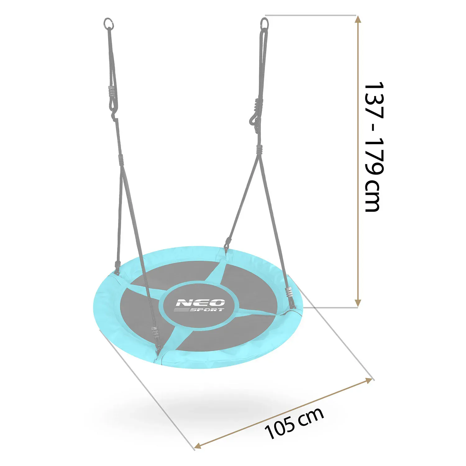 neo-sport ljuljačka rodino gnijezdo, 100 cm, tirkizna - slika 5