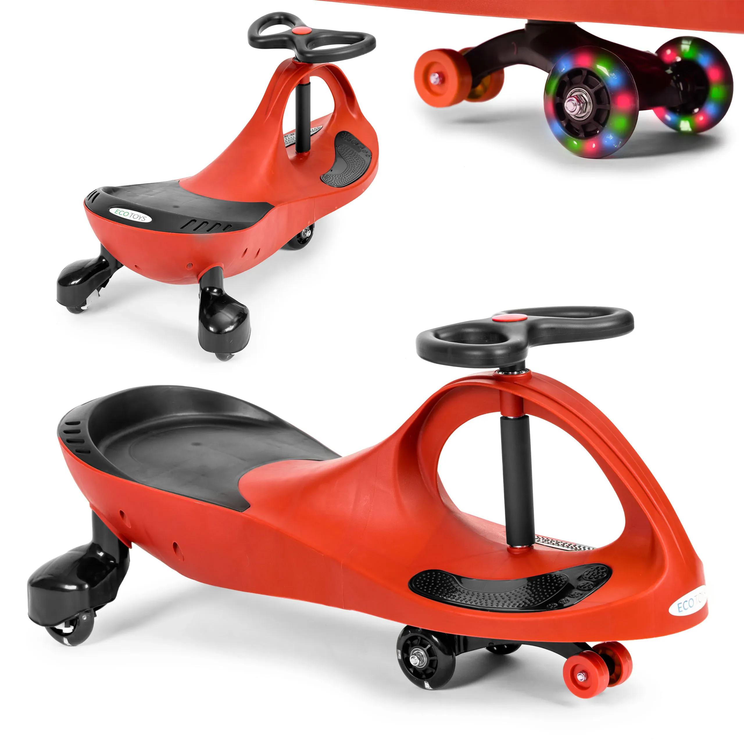 ecotoys guralica sa led kotačima - crveni - slika 2