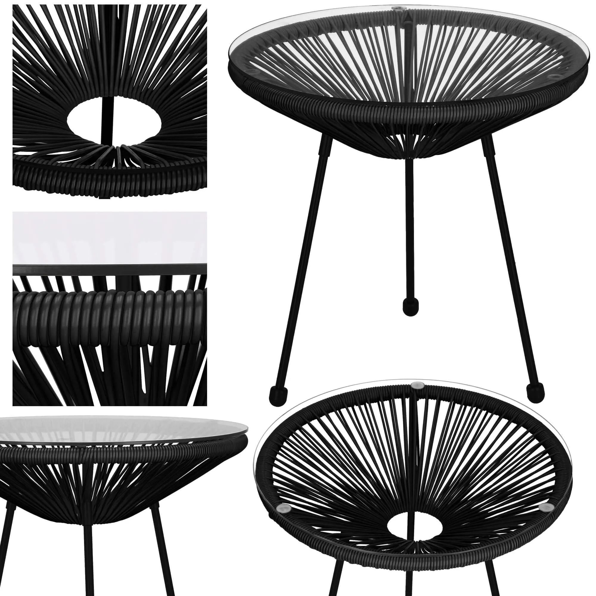vrtni stol, crni 50 x 40 x 40 cm - slika 3