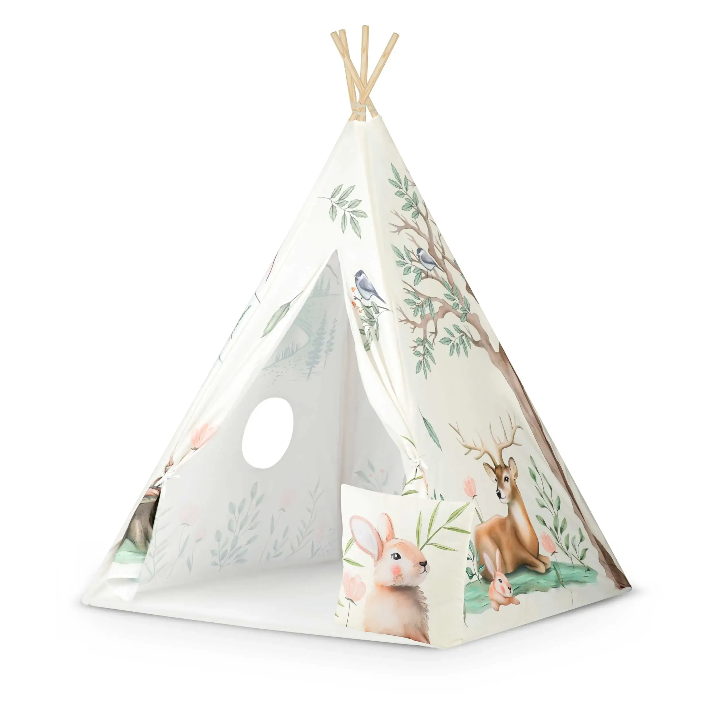 nukido teepee šator za djecu bež životinje - slika 3