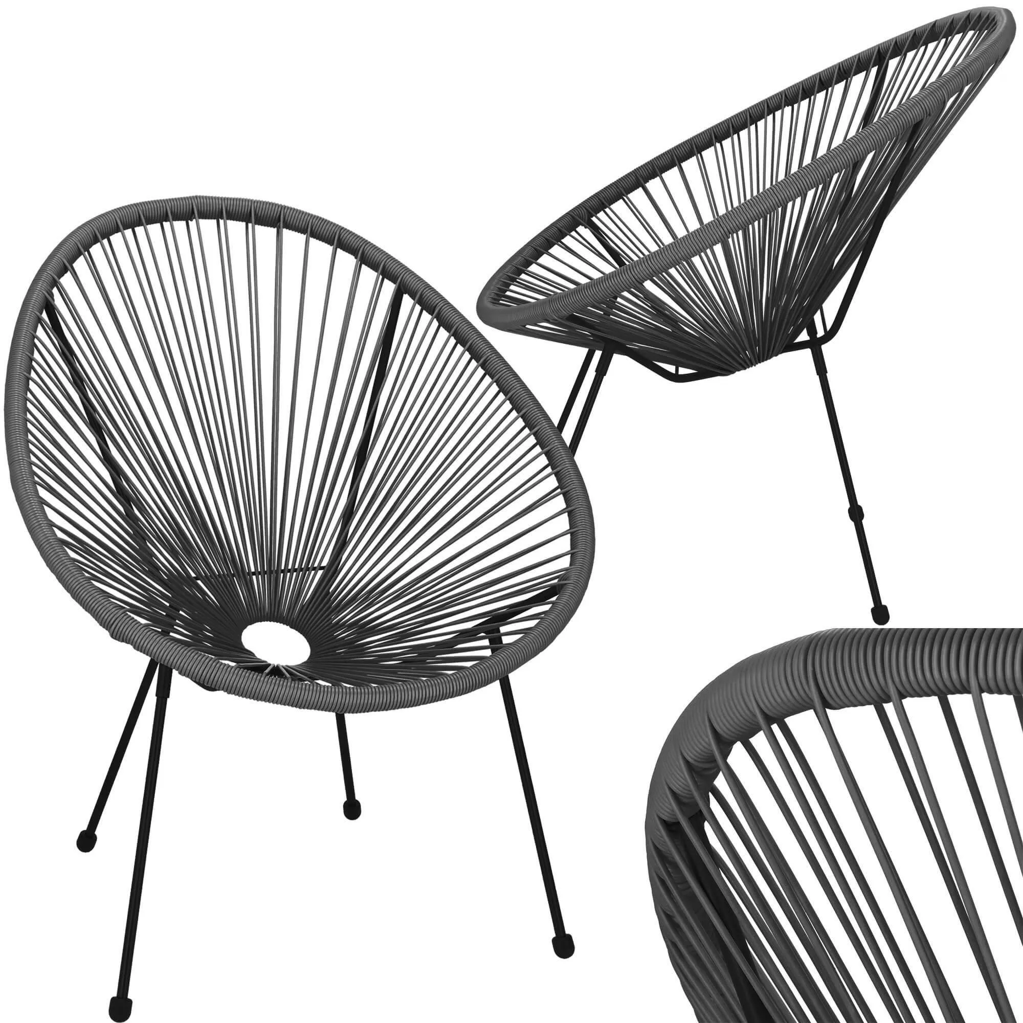 springos vrtna stolica od ratana,siva 72 x 82 x 85 cm - slika 6