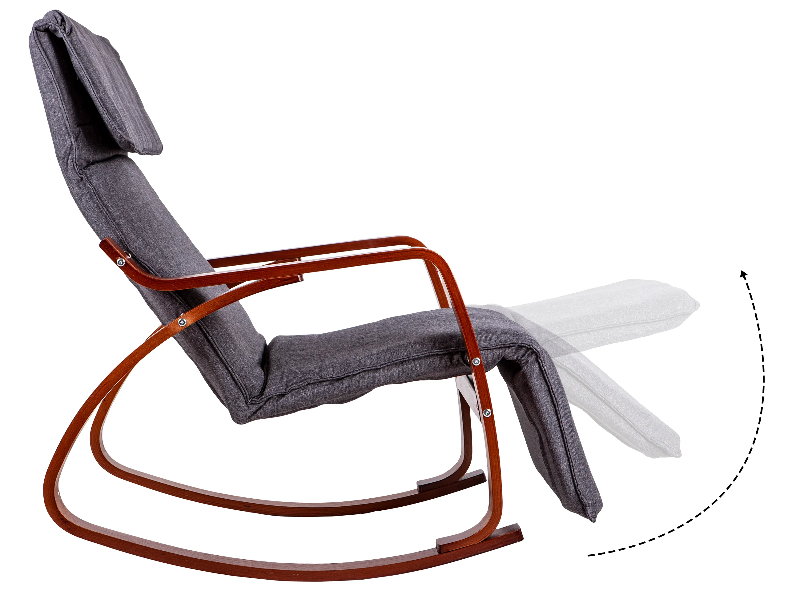 stolica za ljuljanje modernhome –siva - slika 4