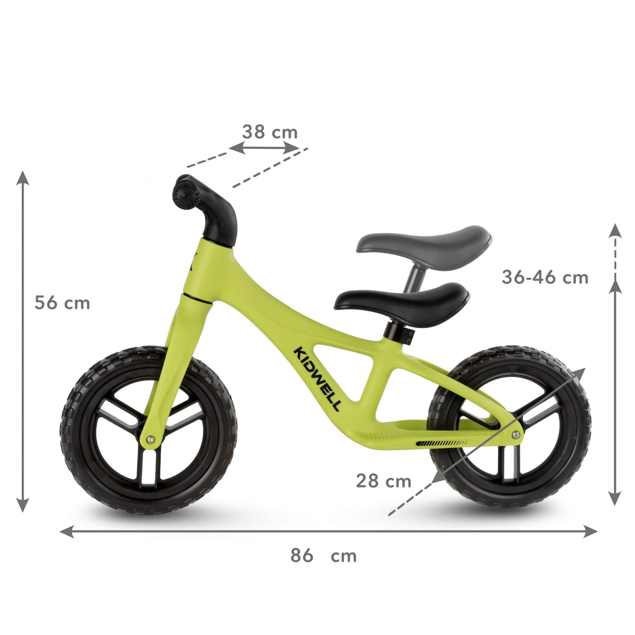 kidwell jogo dječji bicikl bez pedala, zeleni - slika 5