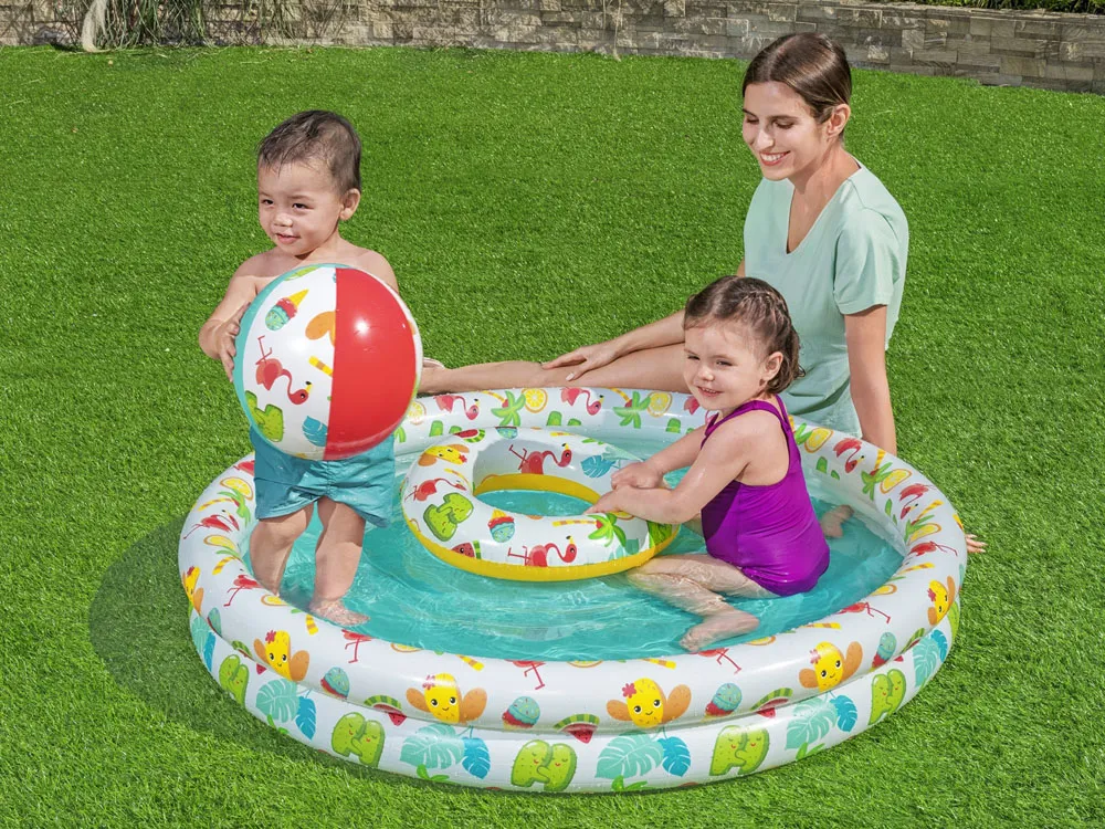 bestway dječji bazen s kolutom za plivanje i loptom 122cm 51124 - slika 3
