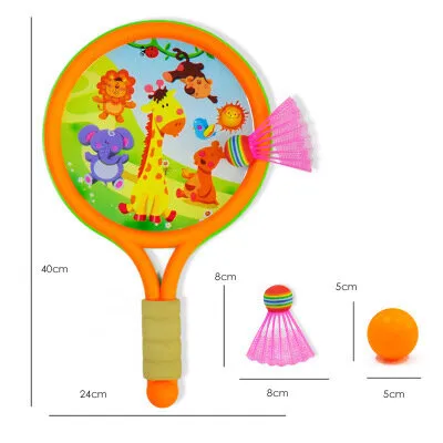 badminton reketi za djecu dinosaure narančasto zeleni - slika 4