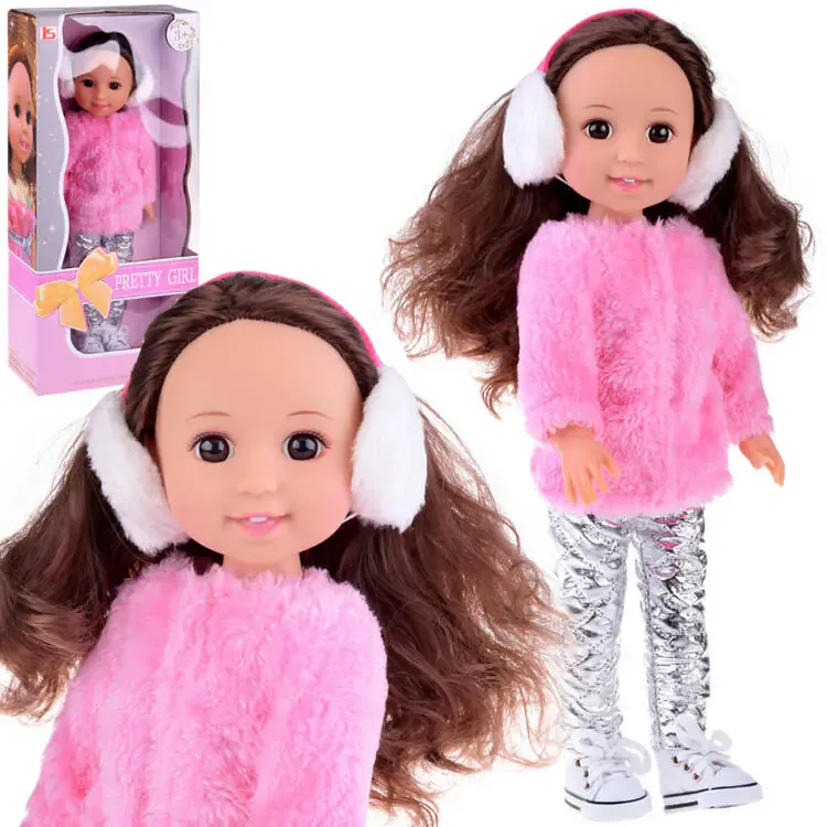 lutka u zimskoj opremi roza 38cm - slika 2