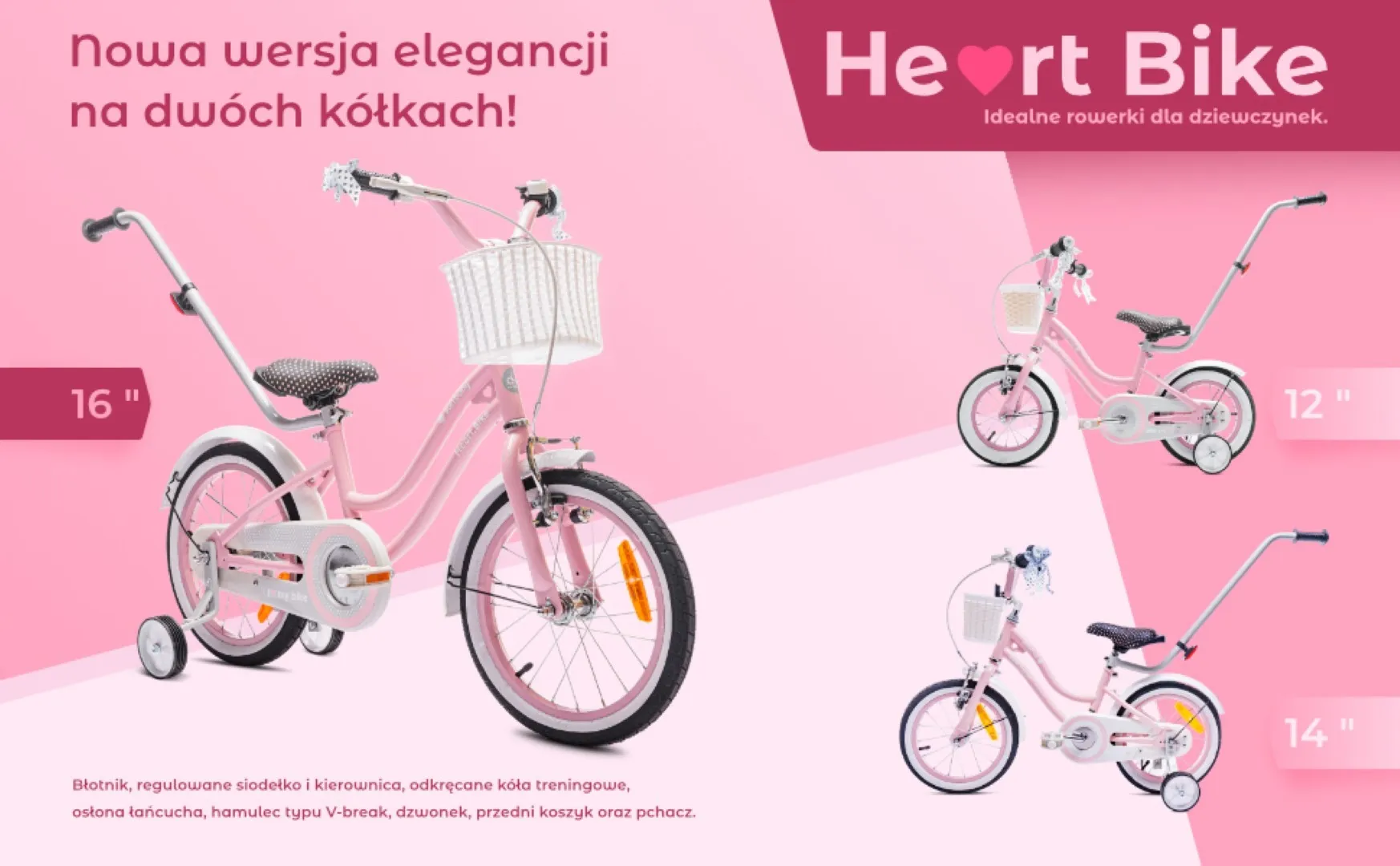 dječji bicikl guralica heart 16" rozi - slika 9
