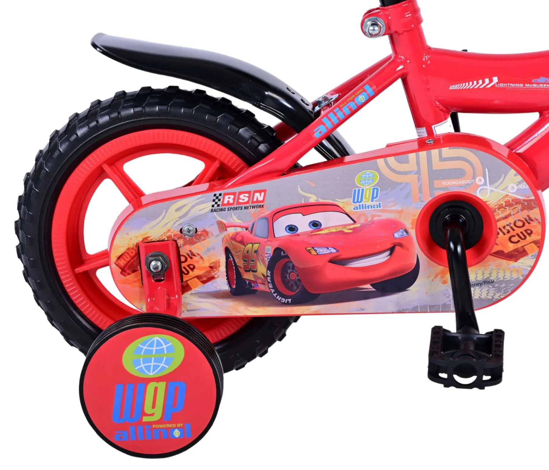 dječji bicikl disney cars 10" s fiksnim prijenosom - crveni - slika 4