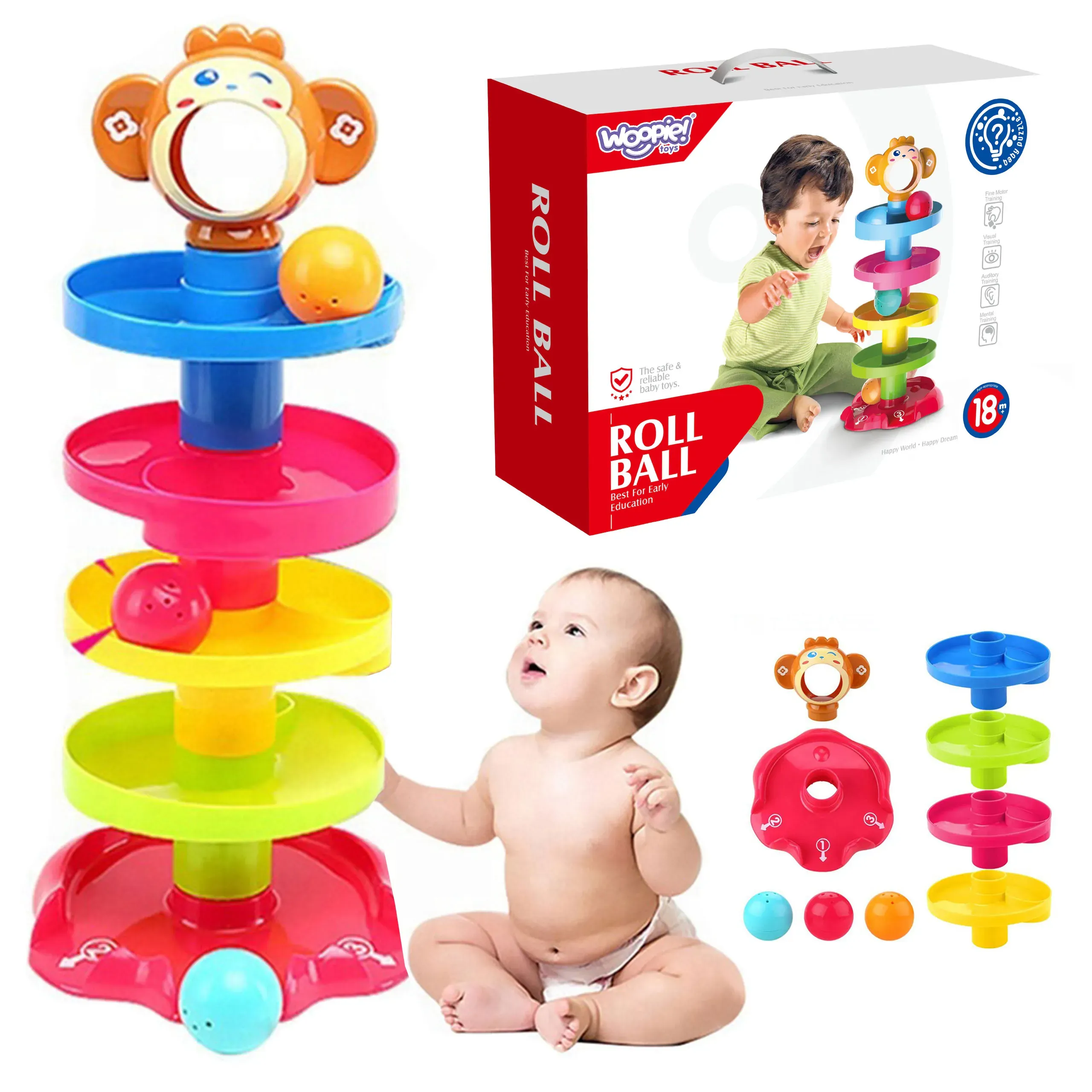 woopie baby spiralna staza + 3 loptice - slika 2