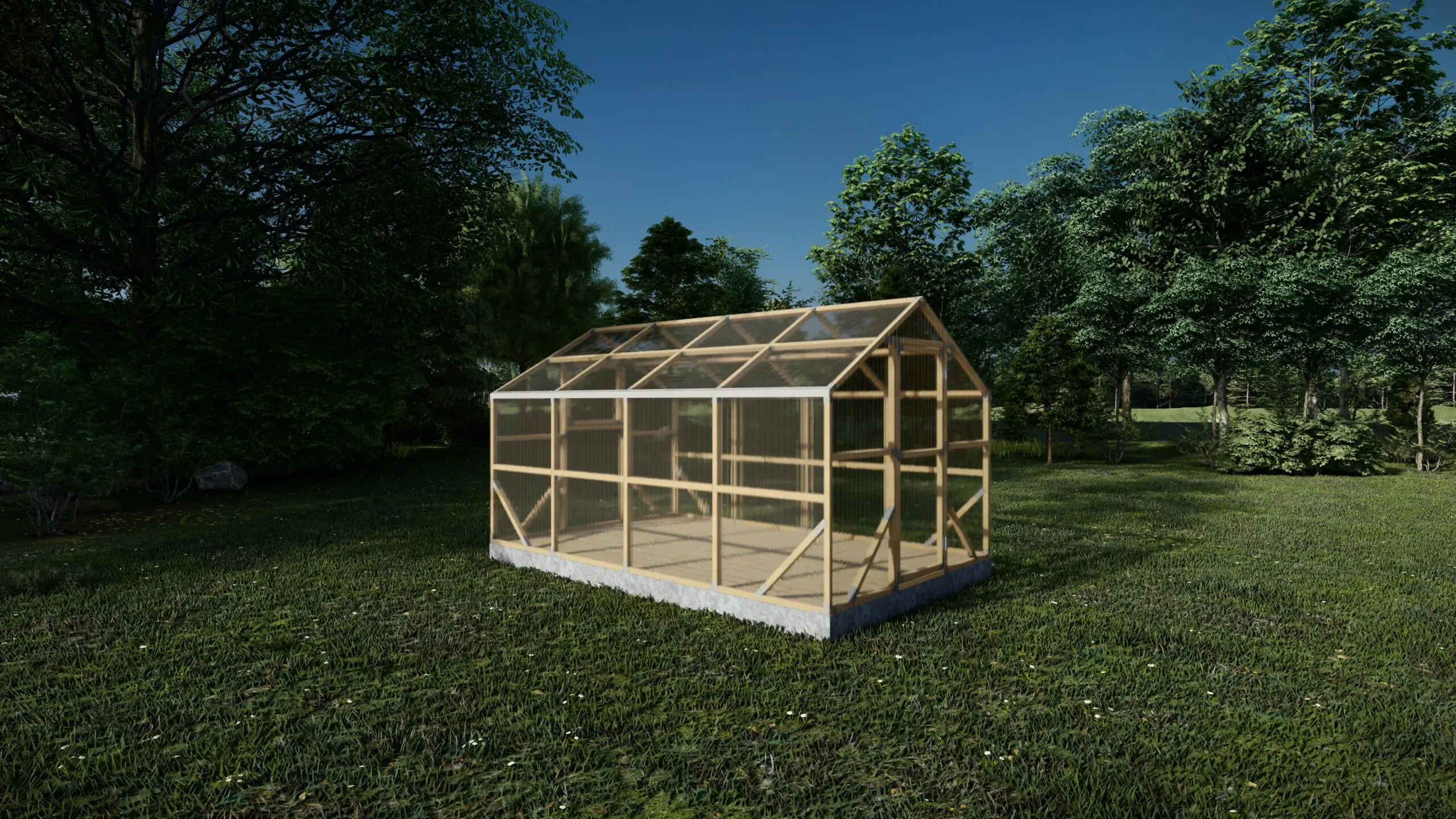 drveni plastenik casa l 2.6m x 4m, polykarbonat 4mm - slika 4