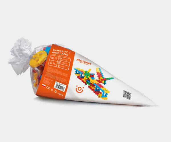 marioinex set waffle kockica avion 70kom. - slika 2