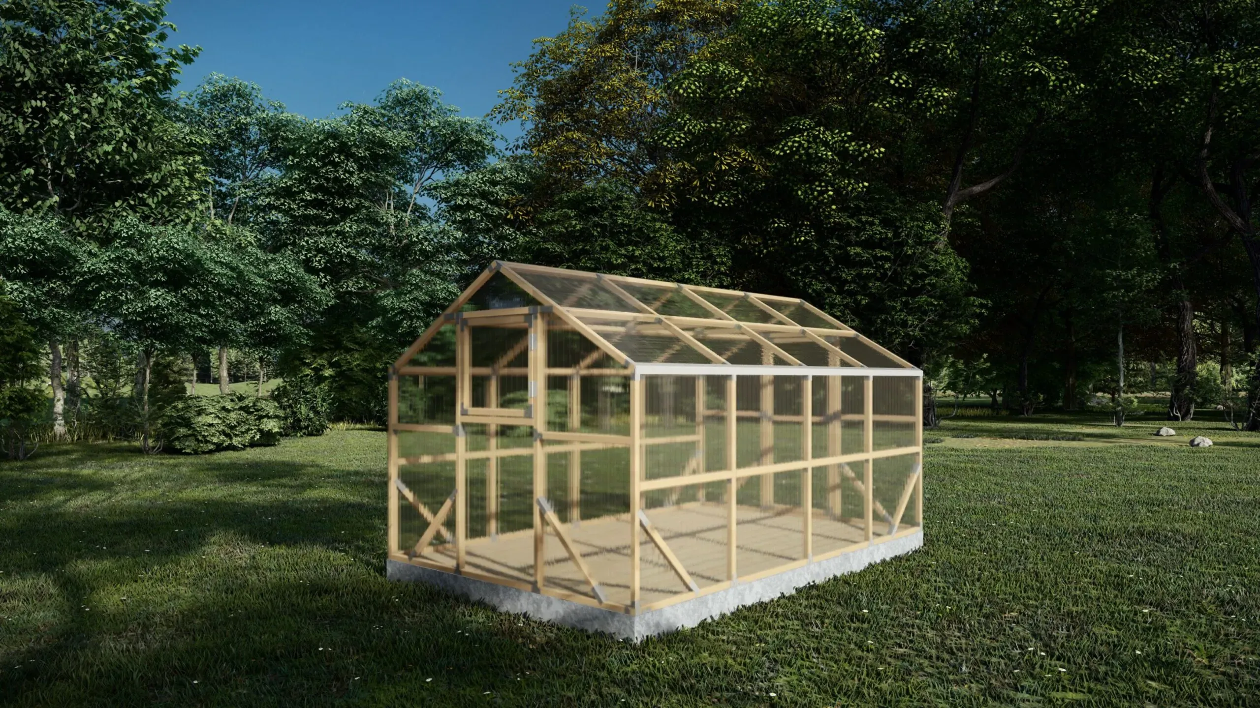 drveni plastenik casa l 2.6m x 4m, polykarbonat 4mm - slika 5
