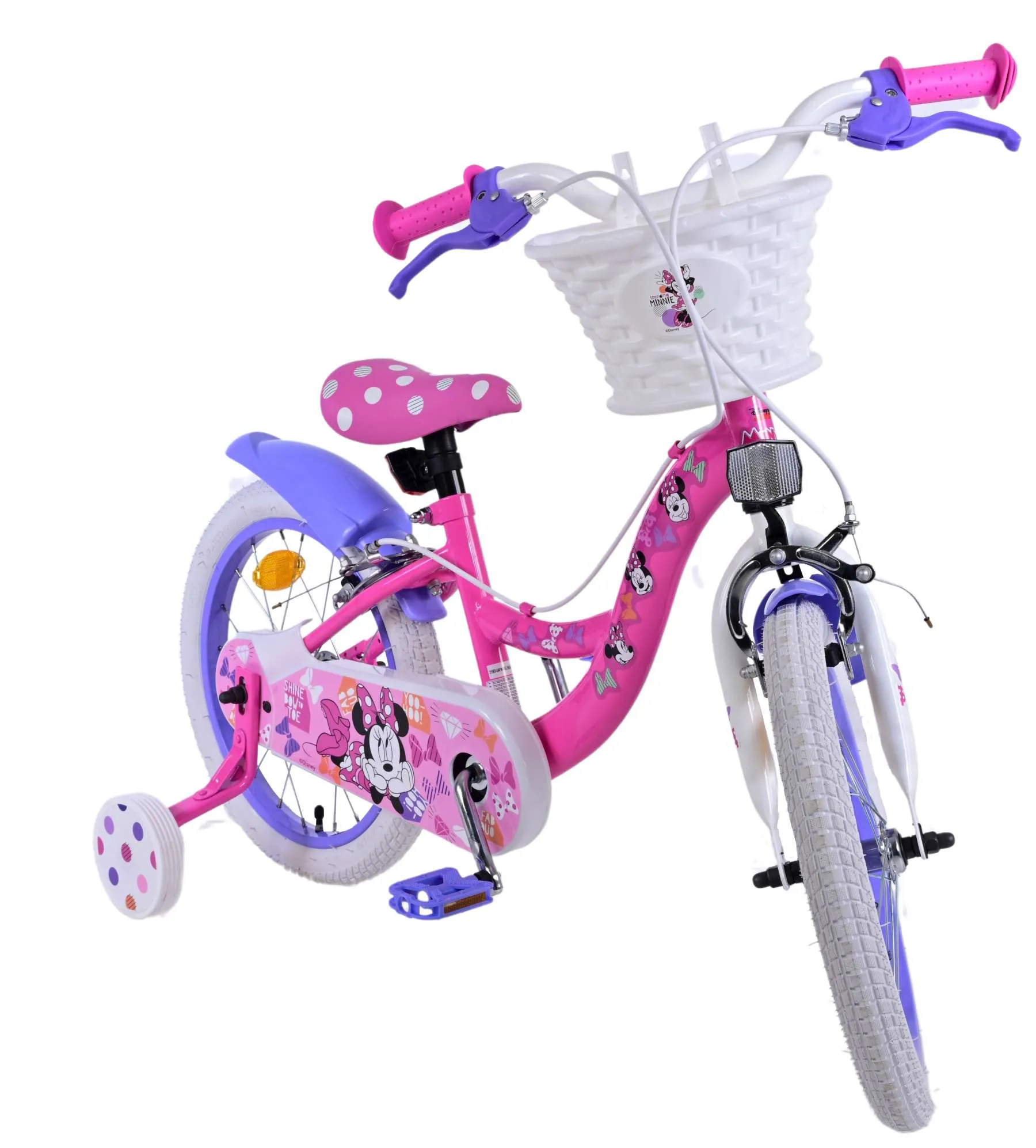 volare dječji bicikl minnie 16" s dvije ručne kočnice roza - slika 7