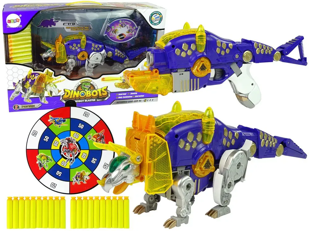 dječji pištolj 2u1 triceratops plavi - slika 2
