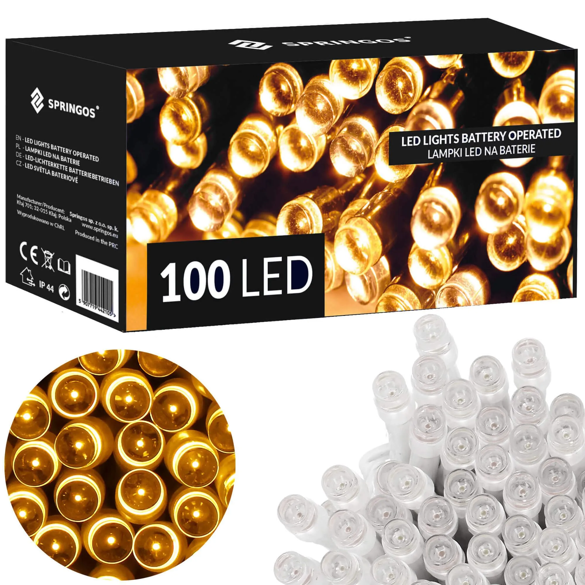 led lampice na baterije – 100 lampica toplo bijele - slika 6