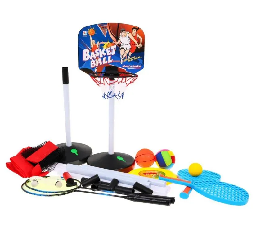 sportski set 5u1, košarka, odbojka, badminton, frizbi, tenis - slika 2