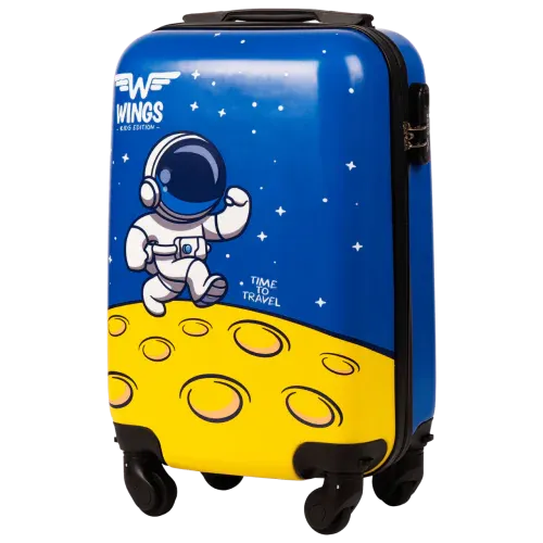 wings mali dječji kabinski kofer od polikarbona xs, plavi astronaut - slika 2