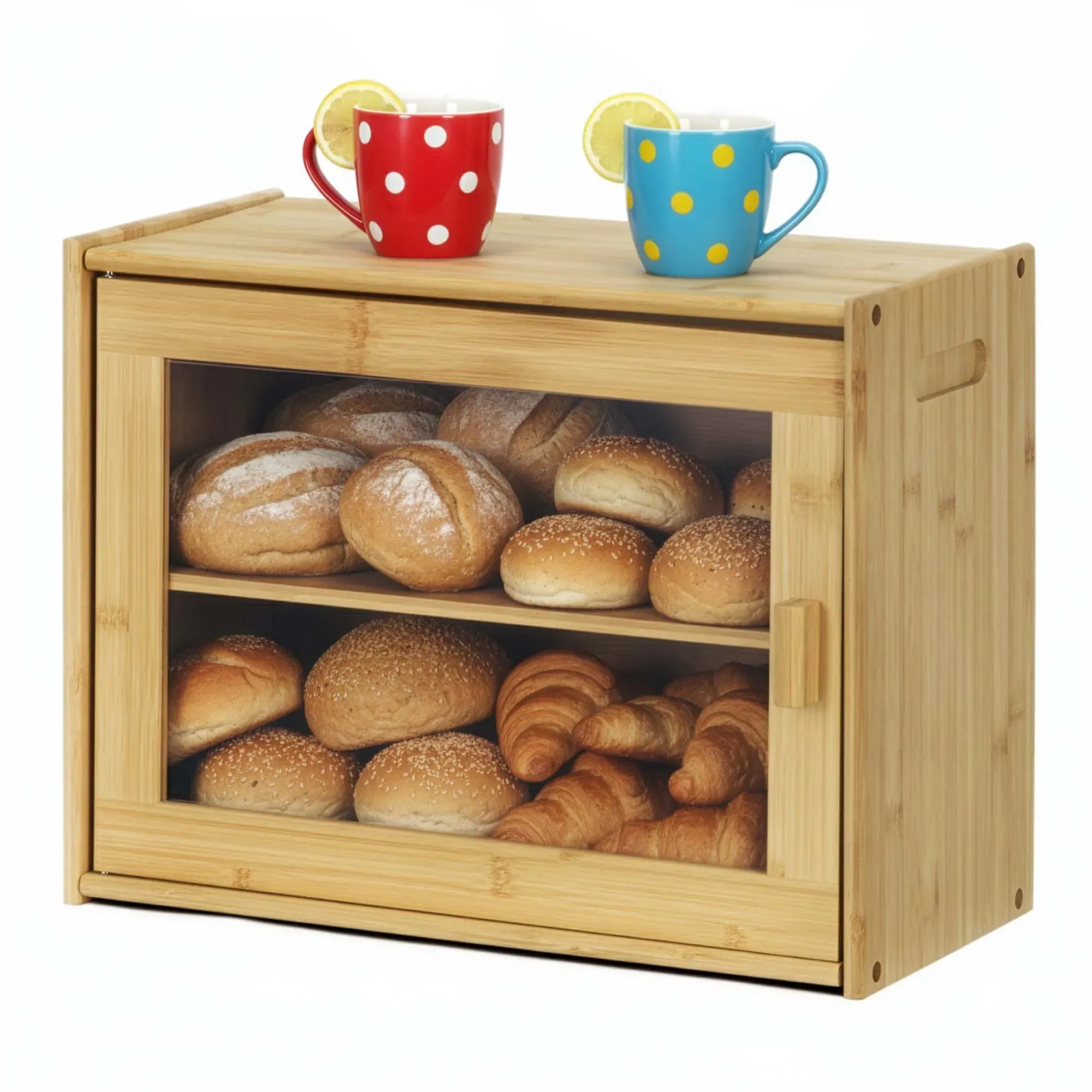 posuda za kruh 40 x 31 x 20 cm bambus, prozirni akril - slika 2