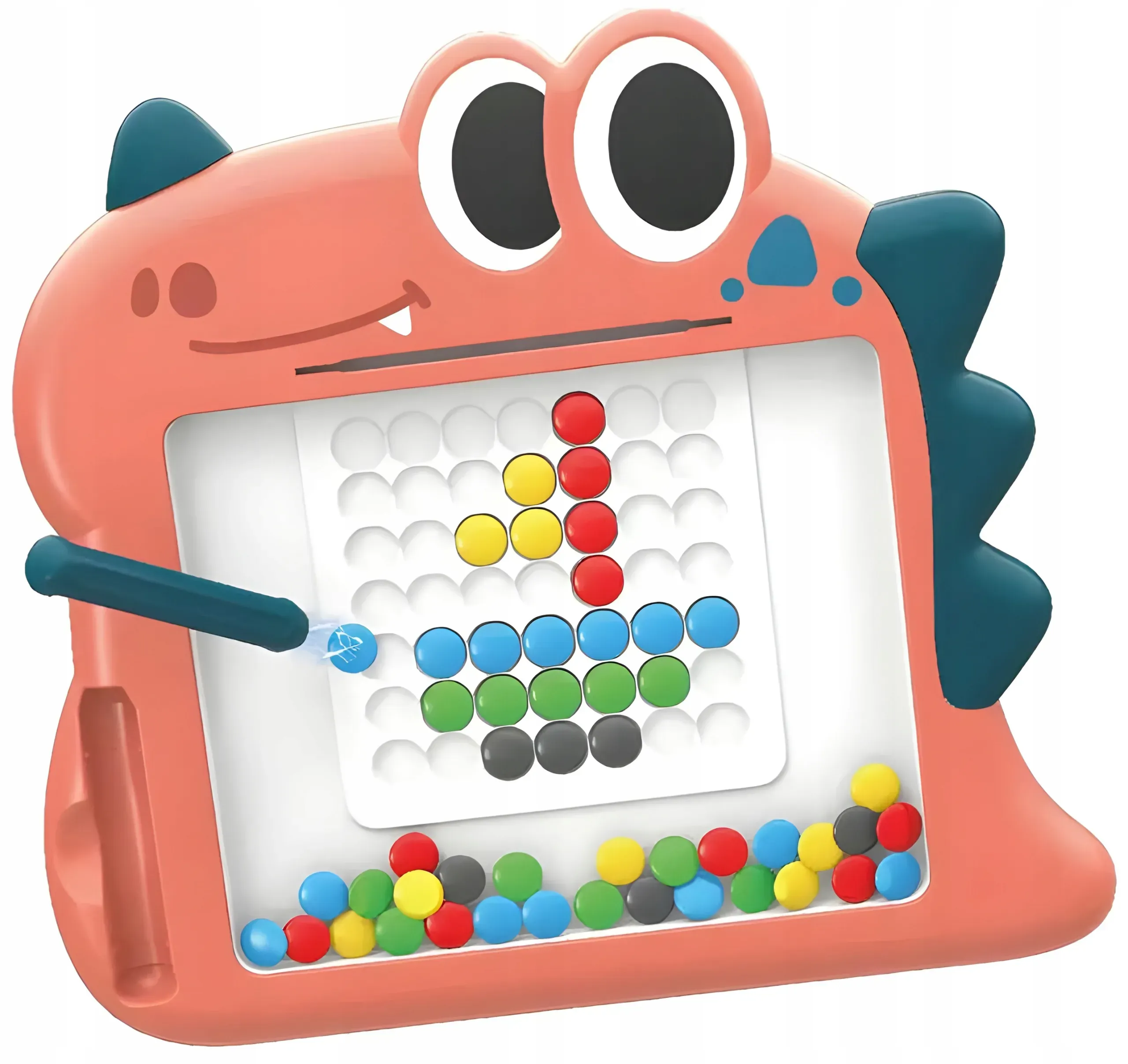 woopie montessori magnetna ploča za djecu magpad, crveni dinosaur - slika 2