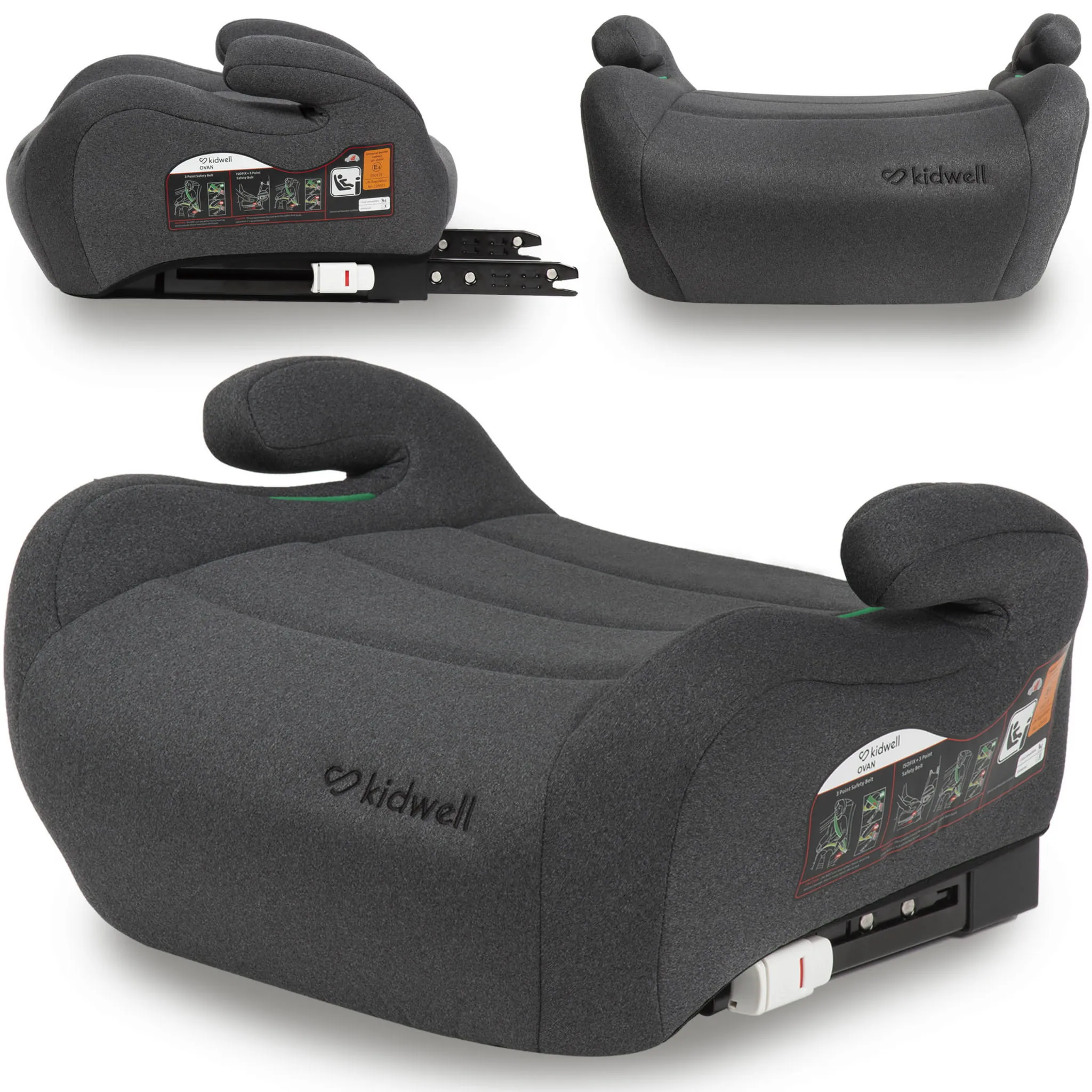 kidwell autosjedalica booster ovan, siva - slika 10