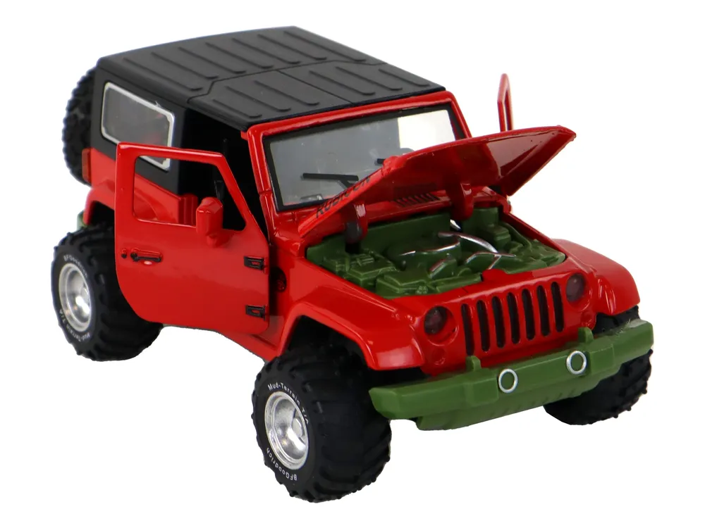 rubicon off-road metalni auto 1:32 crveni - slika 4