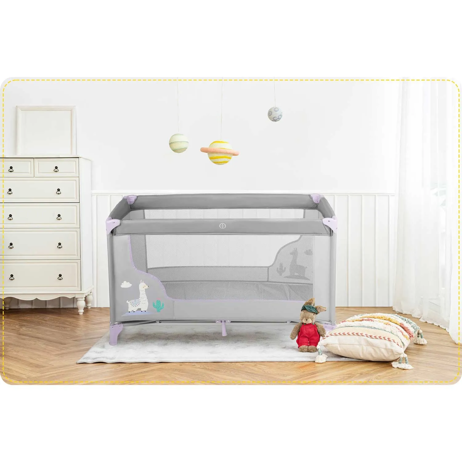 putni krevetić 125 x 65 x 78 cm rk-240 siva i boja lavande - slika 9