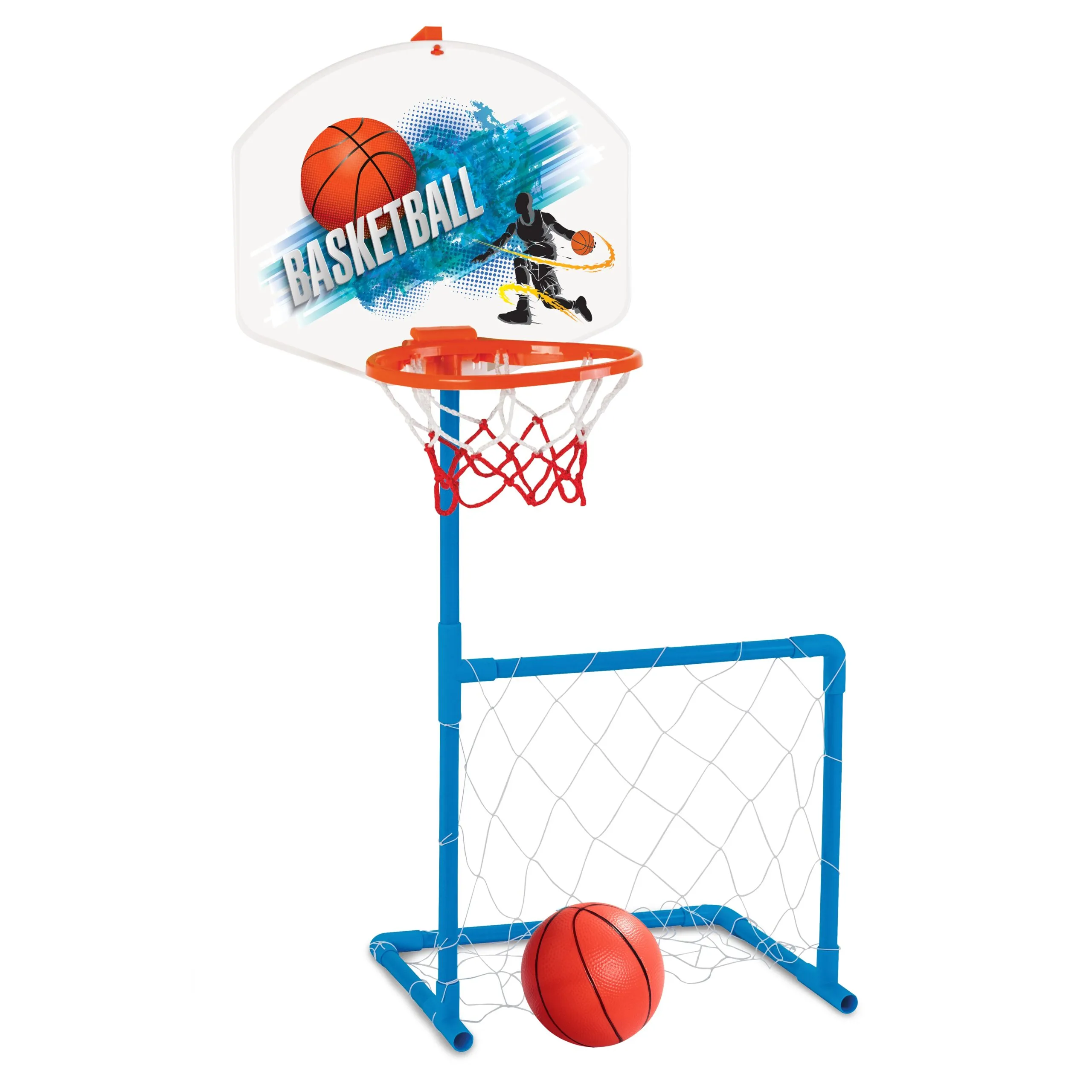 woopie set 2 u 1 košarka i nogometni gol + lopta - slika 3