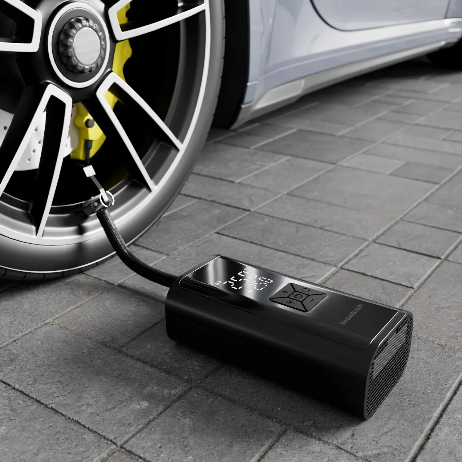 električna pumpa za bicikl, kompresor za gume, power bank 6000 mah, led svjetiljka - slika 3